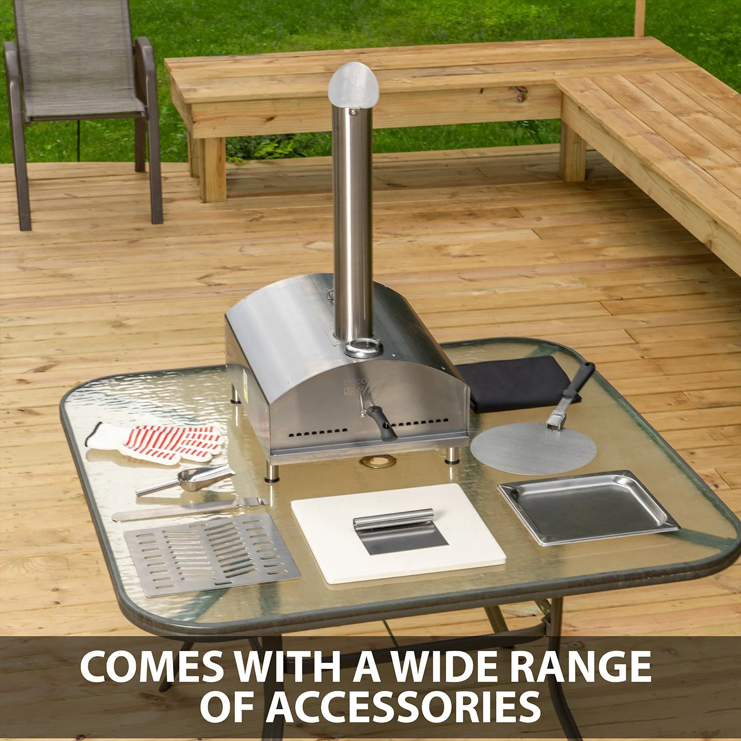 Deco Chef Portable Outdoor Pizza Oven with 2-in-1 Pellet Pizza & Grill Oven Functionality - Image 9