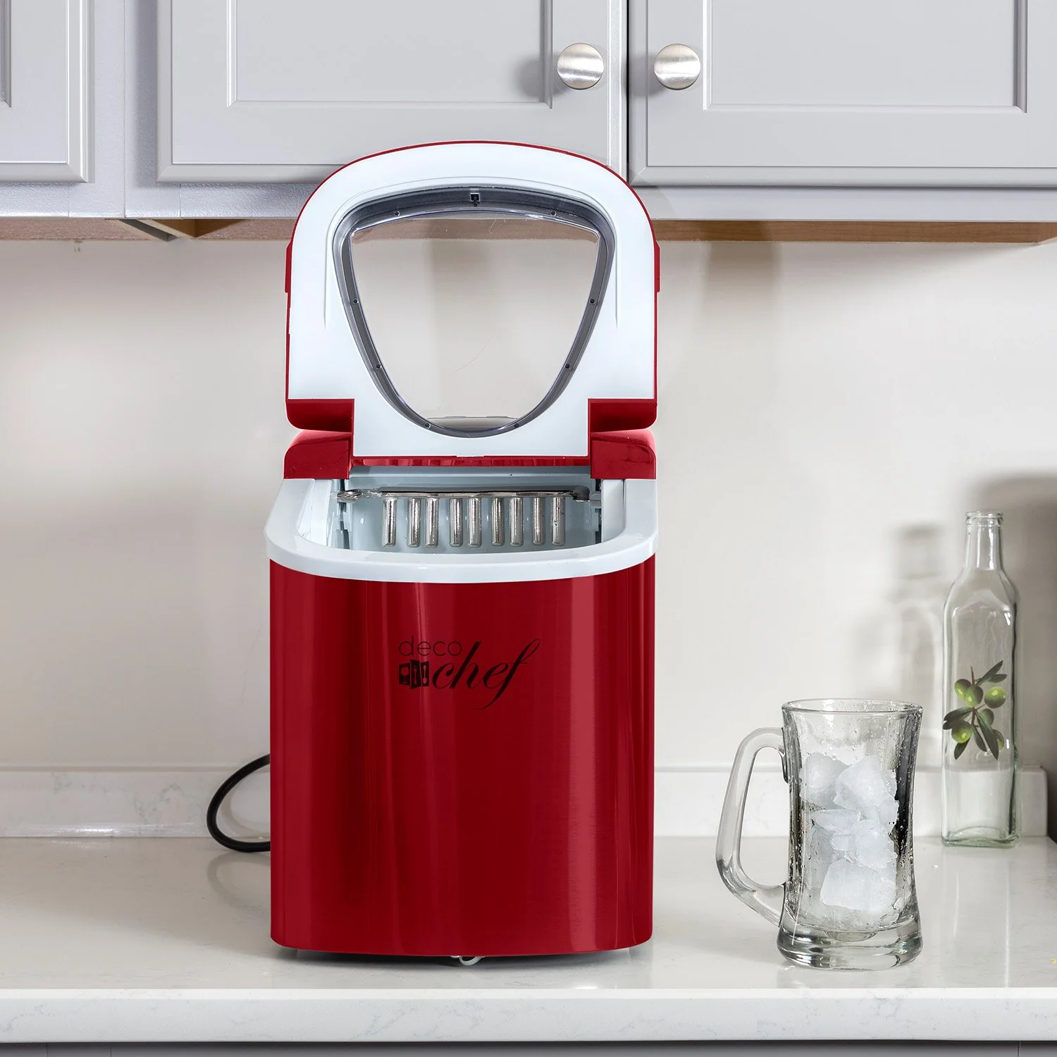 Deco Chef Red Compact Electric Ice Maker | (IMRED) | Top Load | 26 Lbs Per Day - Image 12