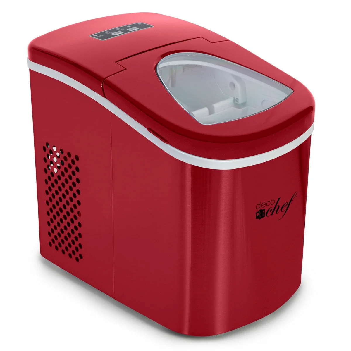 Deco Chef Red Compact Electric Top Load Ice Maker with The Smoothies Bible Recipe Book - Image 4