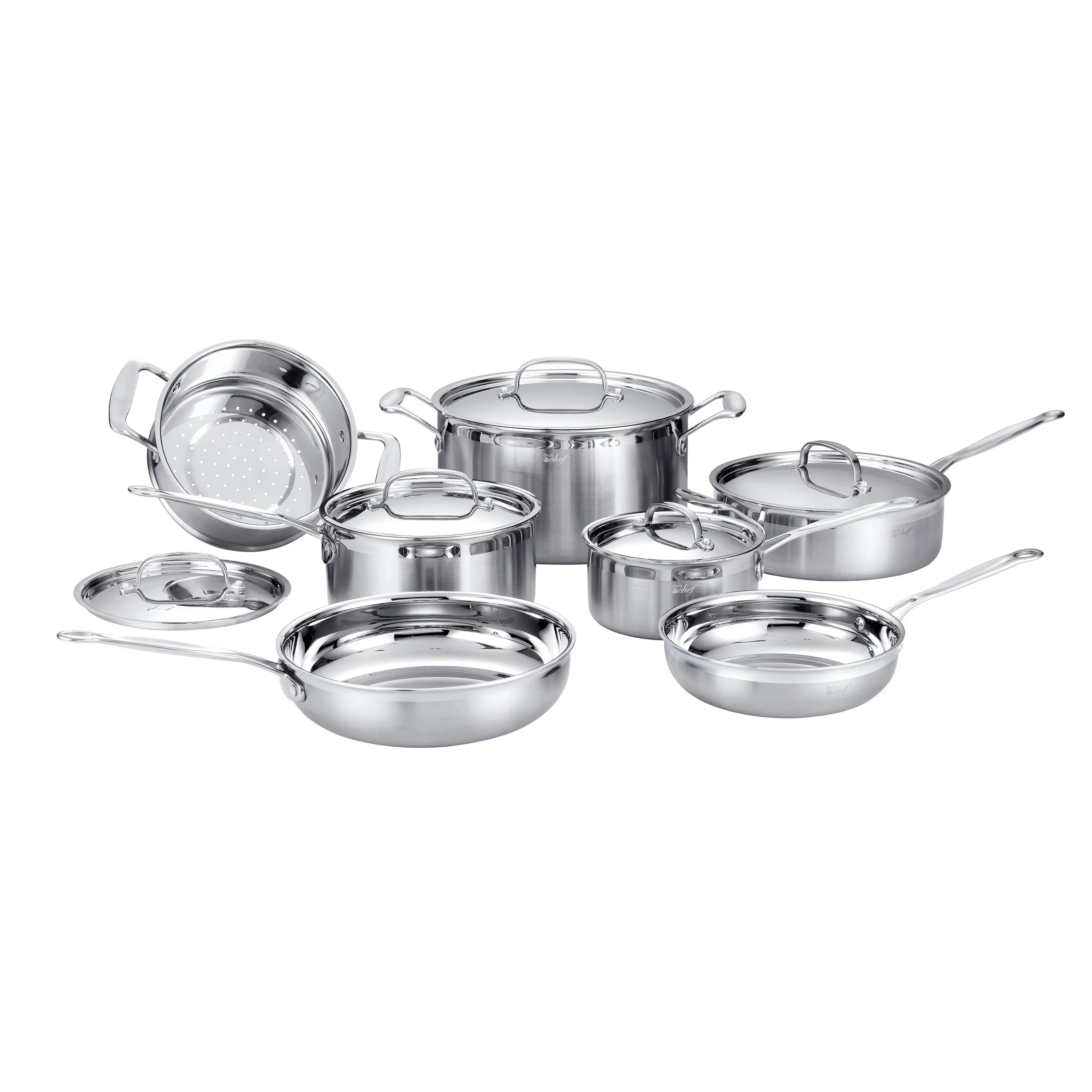 Deco Chef Stainless Steel Cookware 12 Piece Set + Bonus Deco Chef 12 Piece Knife Set - Image 3