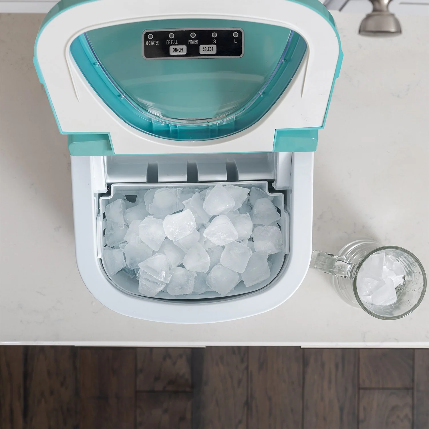 Deco Chef Turquoise Compact Electric Ice Maker | (IMTQA) | Top Load | 26 Lbs Per Day - Image 6