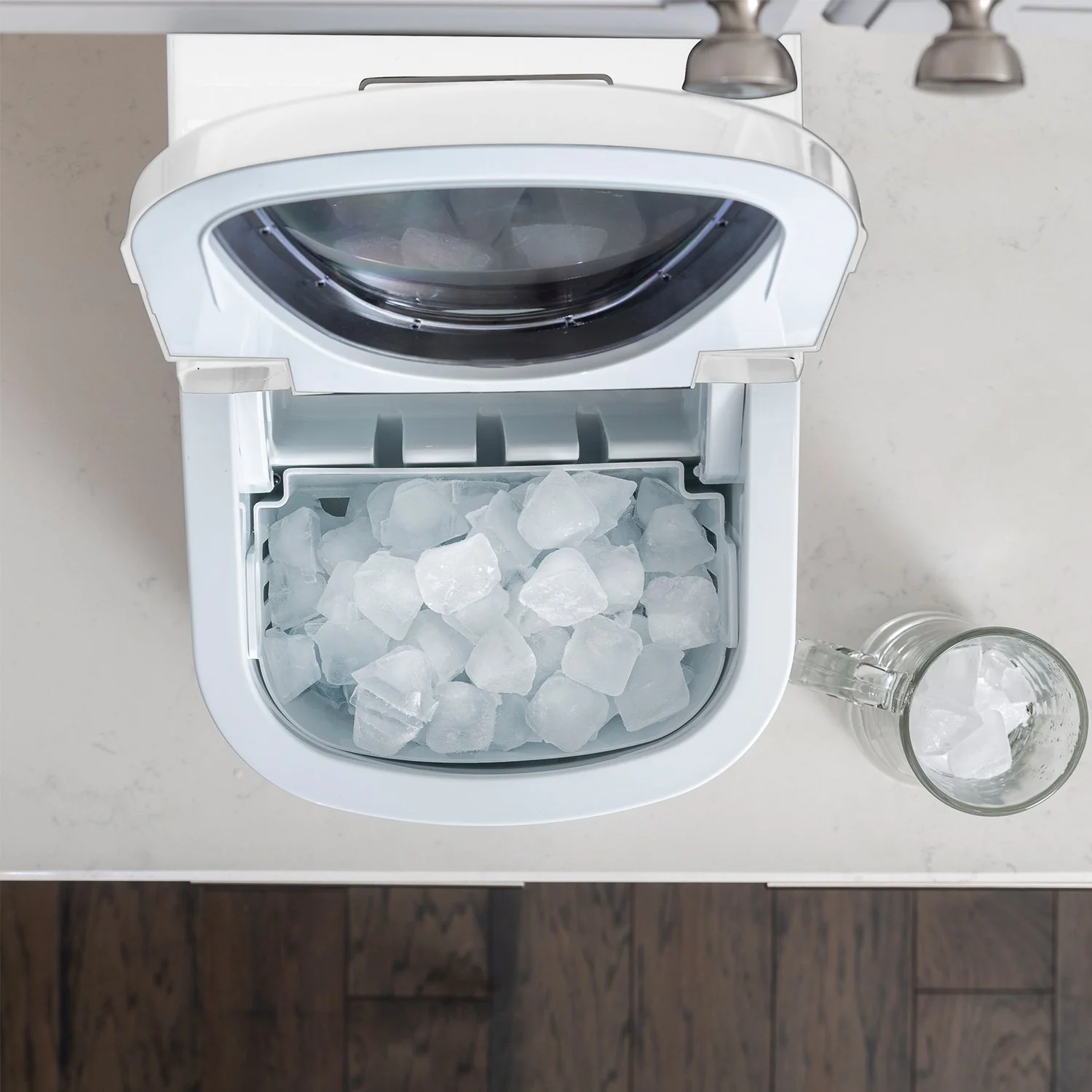 Deco Chef White Compact Electric Top Load Ice Maker with The Smoothies Bible Recipe Book - Image 17