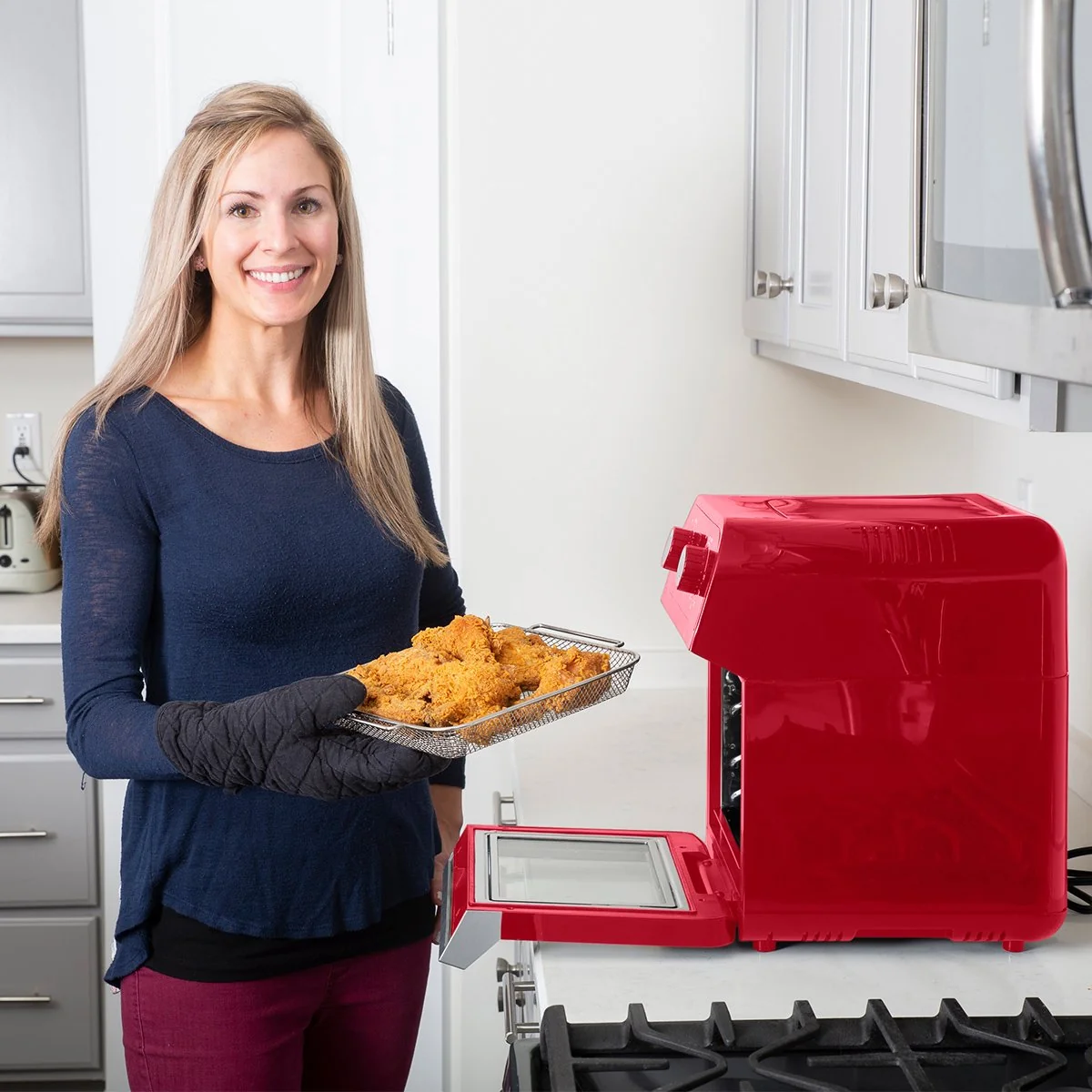Deco Chef XL 12.7QT Oil Free Air Fryer Convection Oven Multi-Function X-Large Capacity Red - Image 7