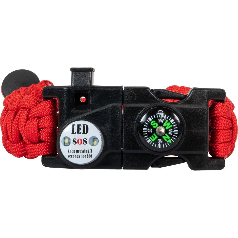 Deco Essentials 2-Pack Tactical Emergency Bracelet w/ SOS LED Whistle Open Box - Image 4