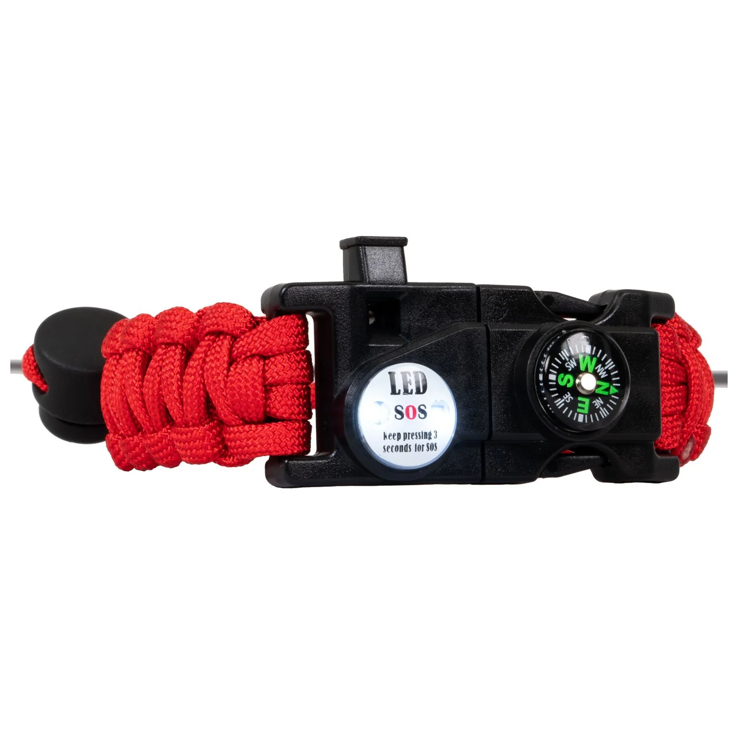 Deco Essentials 2-Pack Tactical Emergency Paracord Bracelet w/ SOS LED Whistle Knife Multi Tool - Image 3