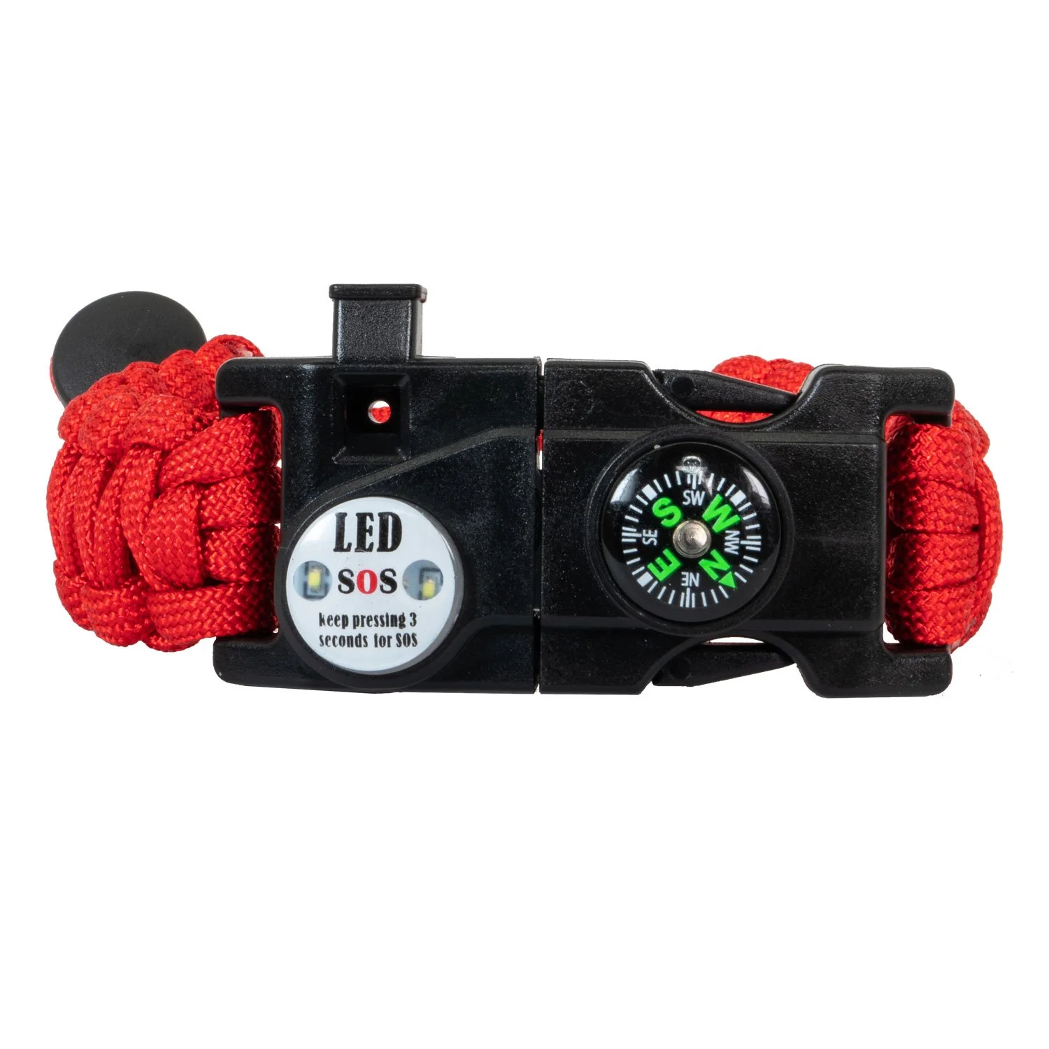 Deco Essentials 2-Pack Tactical Emergency Paracord Bracelet w/ SOS LED Whistle Knife Multi Tool - Image 5