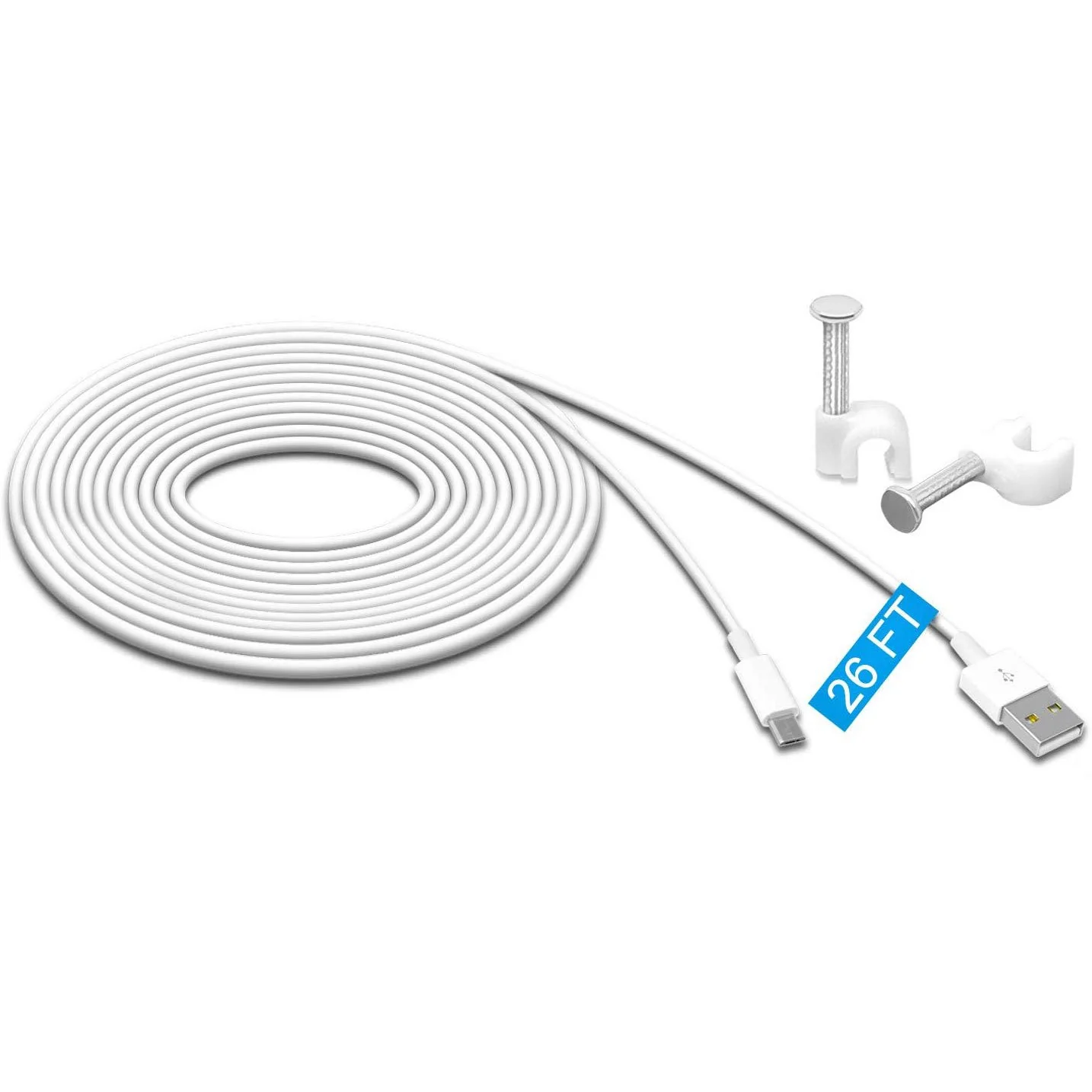 Deco Essentials 26FT Power Extension Cable plus 8 cable hooks - Image 2