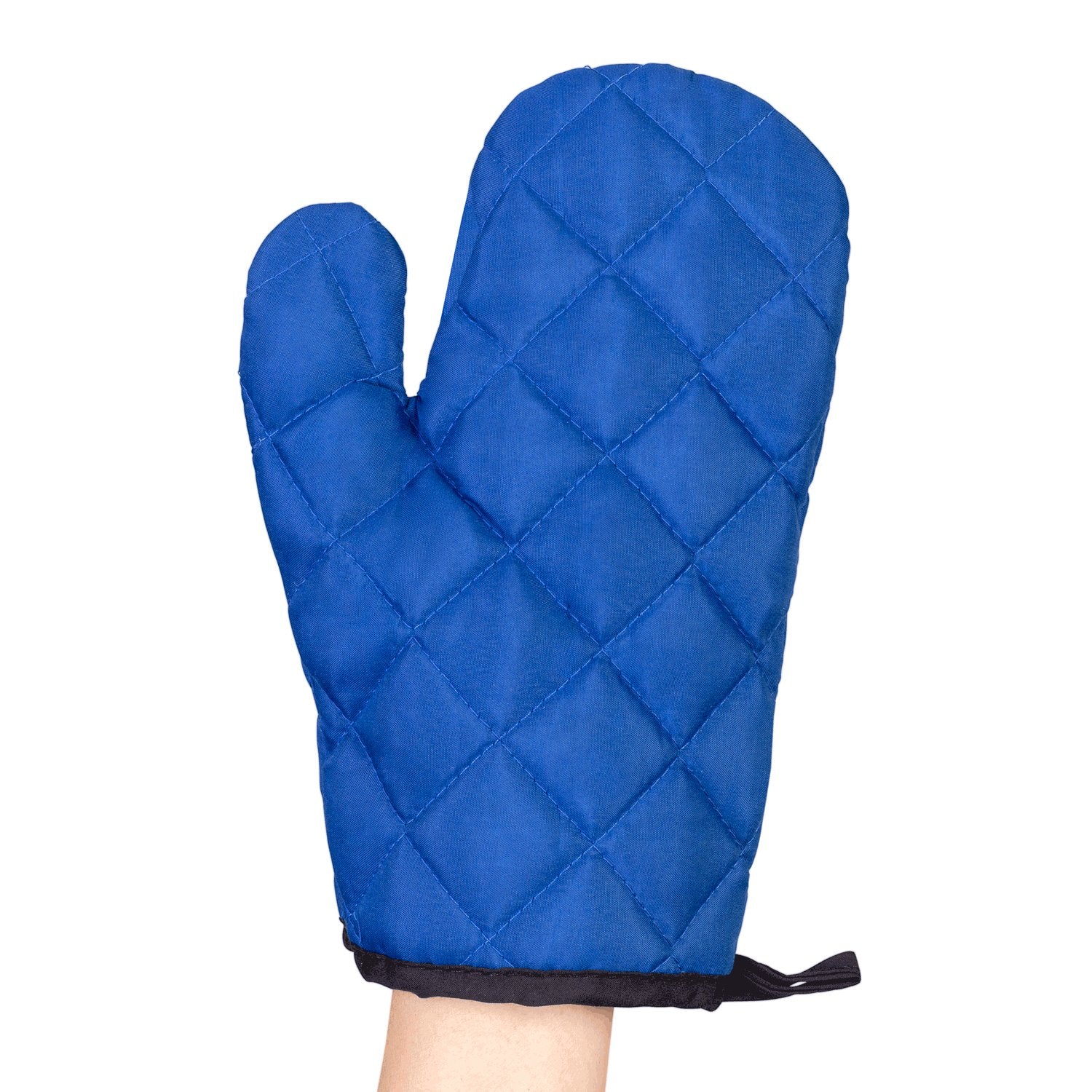 Deco Essentials 3 Piece BBQ Tool Set with Custom Blue Apron, Spatula, Tongs, Fork and Oven Mitt - Image 3