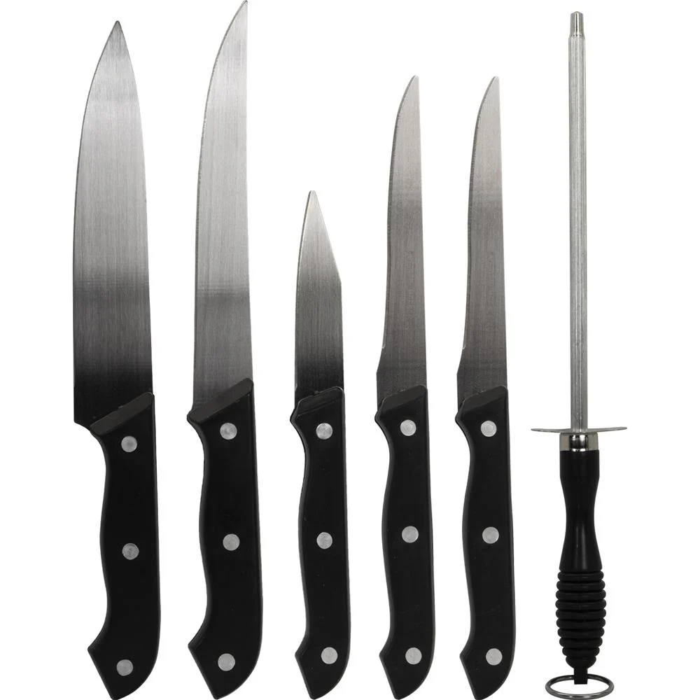 Deco Essentials 5pc Knife Set w/Board & Sharpening Steel +Gloves+Knife Sharpener - Image 3
