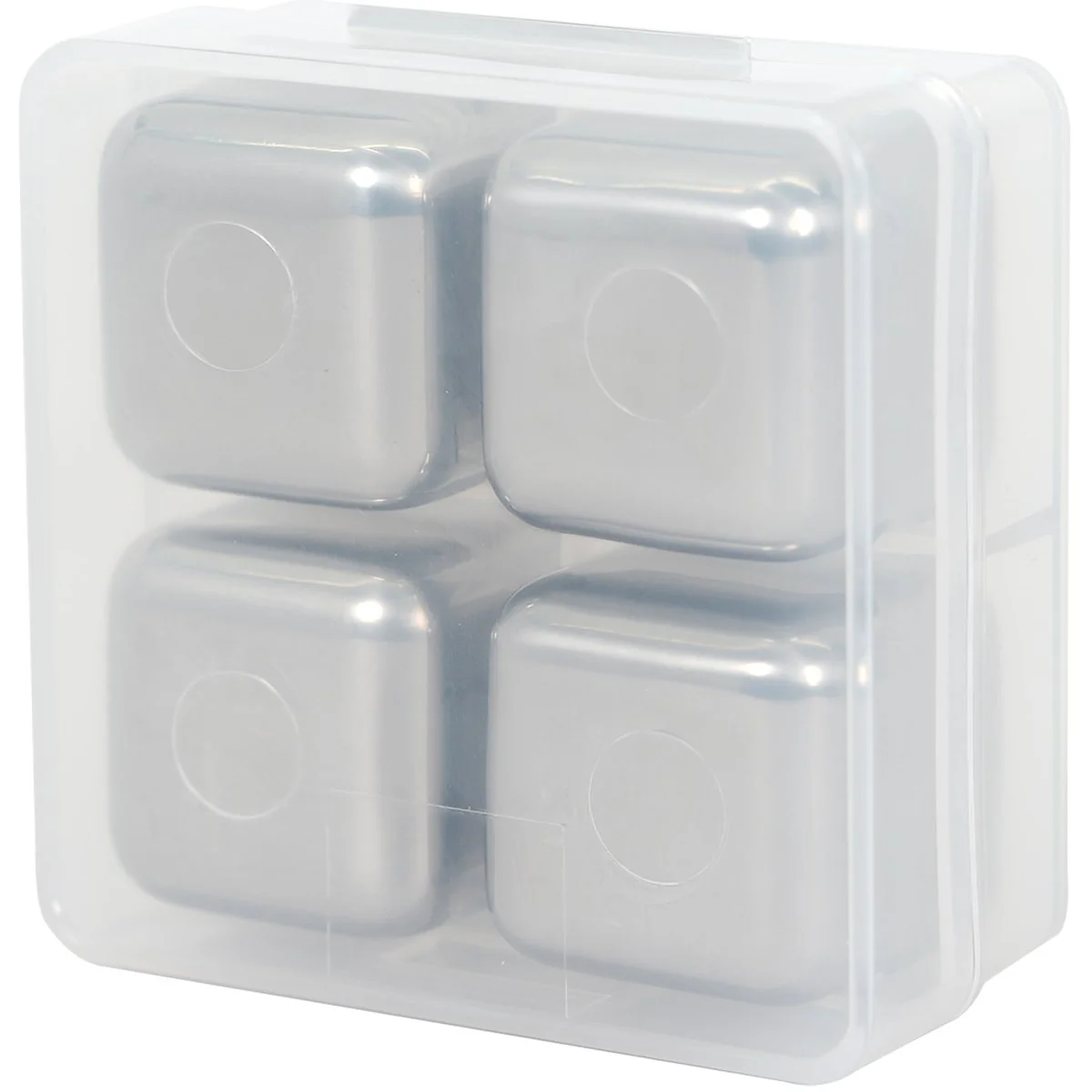 Deco Essentials Stainless Steel Ice Cubes with Storage Case, Reusable, 4 Pack - Image 2