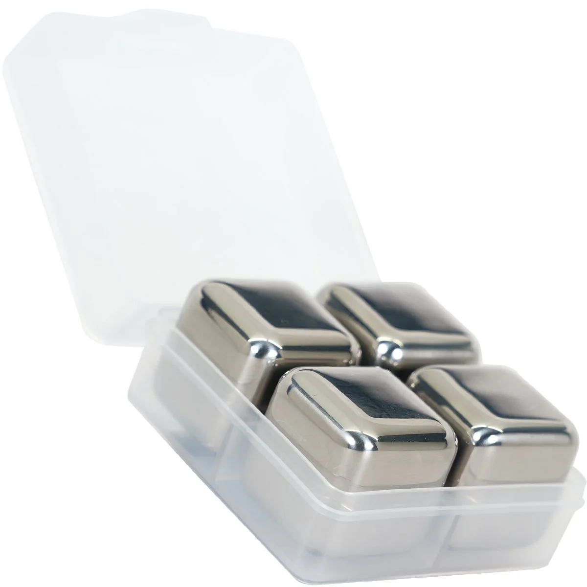 Deco Essentials Stainless Steel Ice Cubes with Storage Case, Reusable, 4 Pack - Image 3