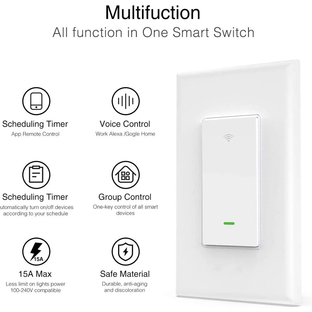 Deco Essentials WFLSW WiFi Smart Light Switch 2 Pack - Image 4