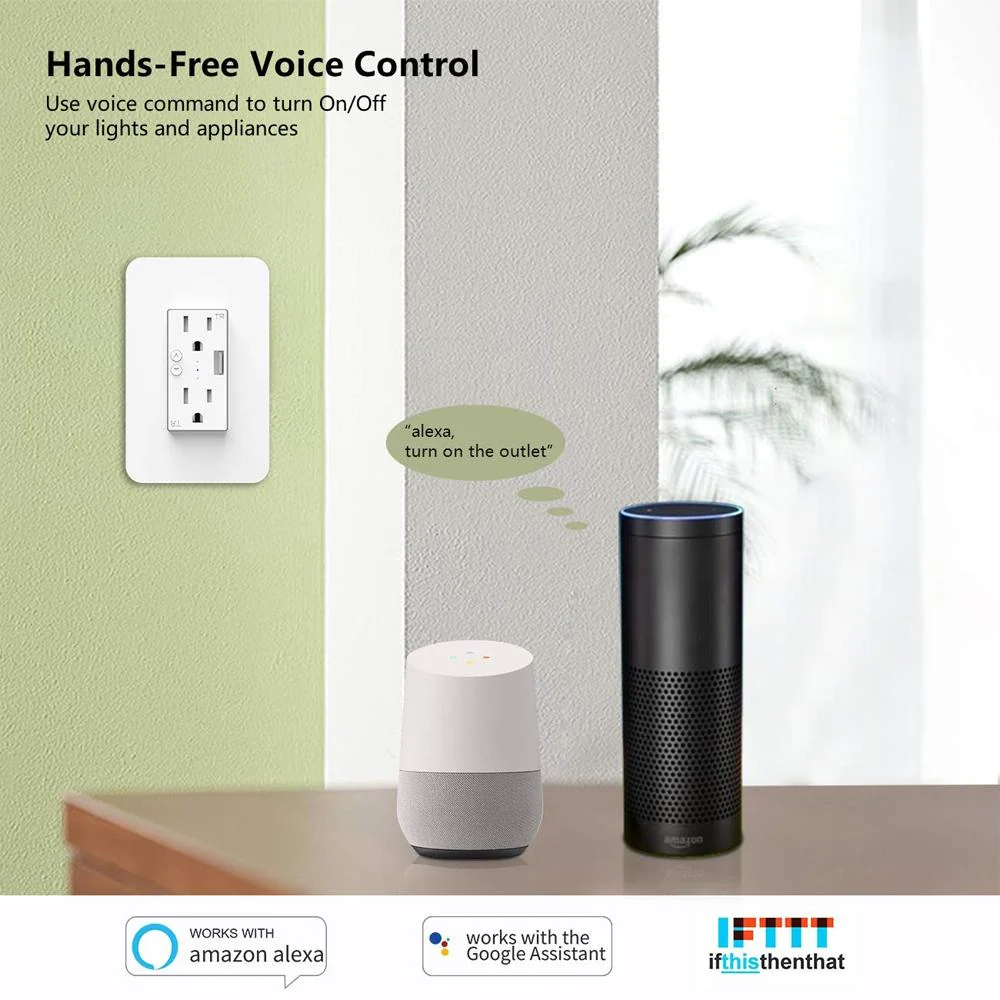Deco Essentials WFWOTLT Smart WiFi Wall Outlet Plug 2 Pack - Image 4