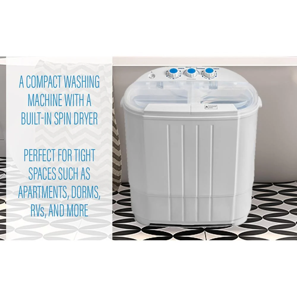 Deco Gear Compact Twin Tub Washing Machine in White - TWSHM02 - Open Box - Image 2