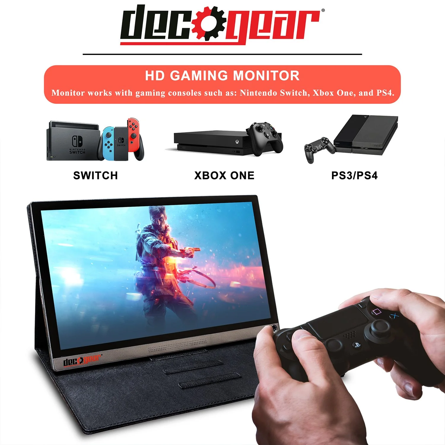 Deco Gear 15.6" Portable Monitor 1080p IPS Rechargeable Touchscreen, Speakers, USB-C, HDMI - Image 5