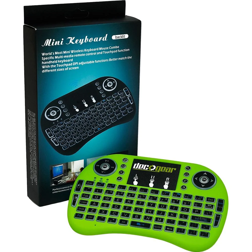 Deco Gear 2.4GHz Mini Wireless Backlit Keyboard w/ Touchpad Mouse Green Open Box - Image 2