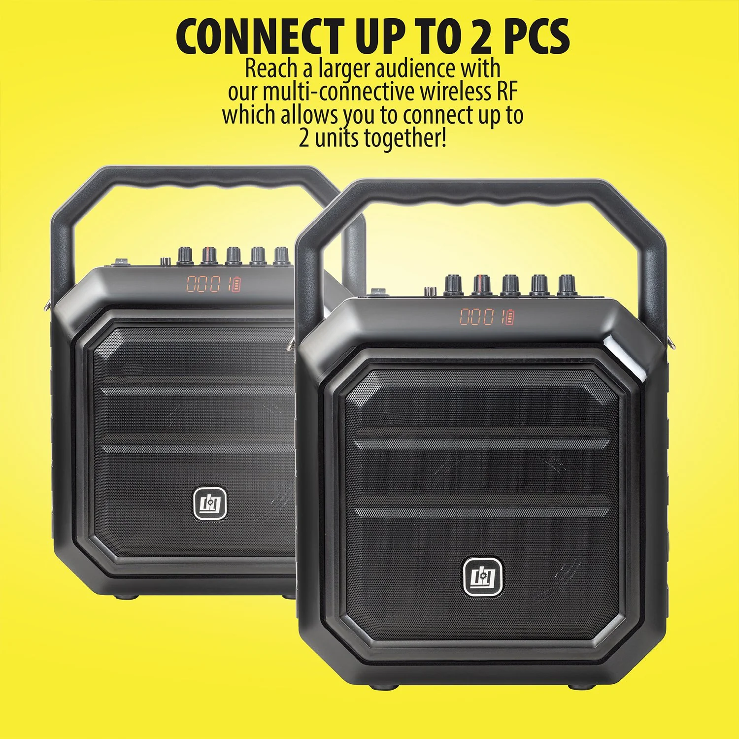 Deco Gear 2-Pack Portable PA Speaker with Wireless Microphone - 30W and 4000 mAh Battery - Image 6