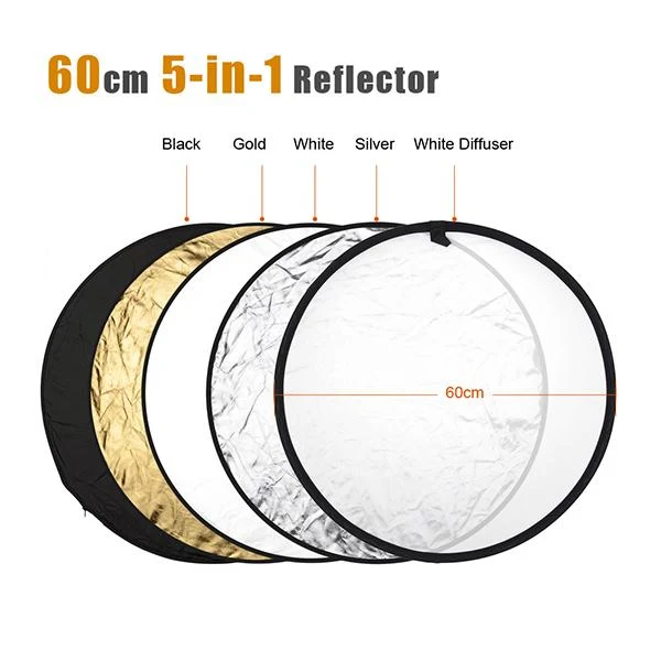 Deco Gear 23-inch / 60cm 5-in-1 Collapsible Multi-Disc Light Reflector for Pro Photo Flash - Image 6