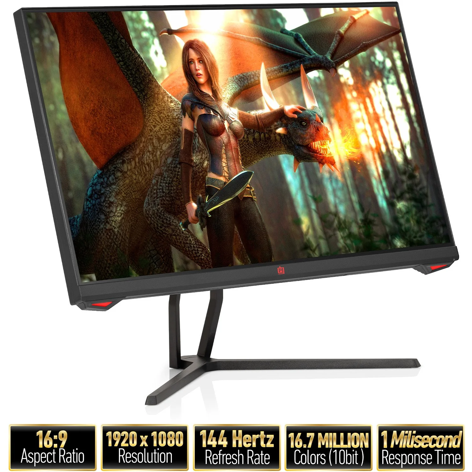 Deco Gear 25" Gaming Monitor, 1080P FHD, IPS Panel, 144Hz, 1ms, 99% sRGB, 2-Pack - Image 9