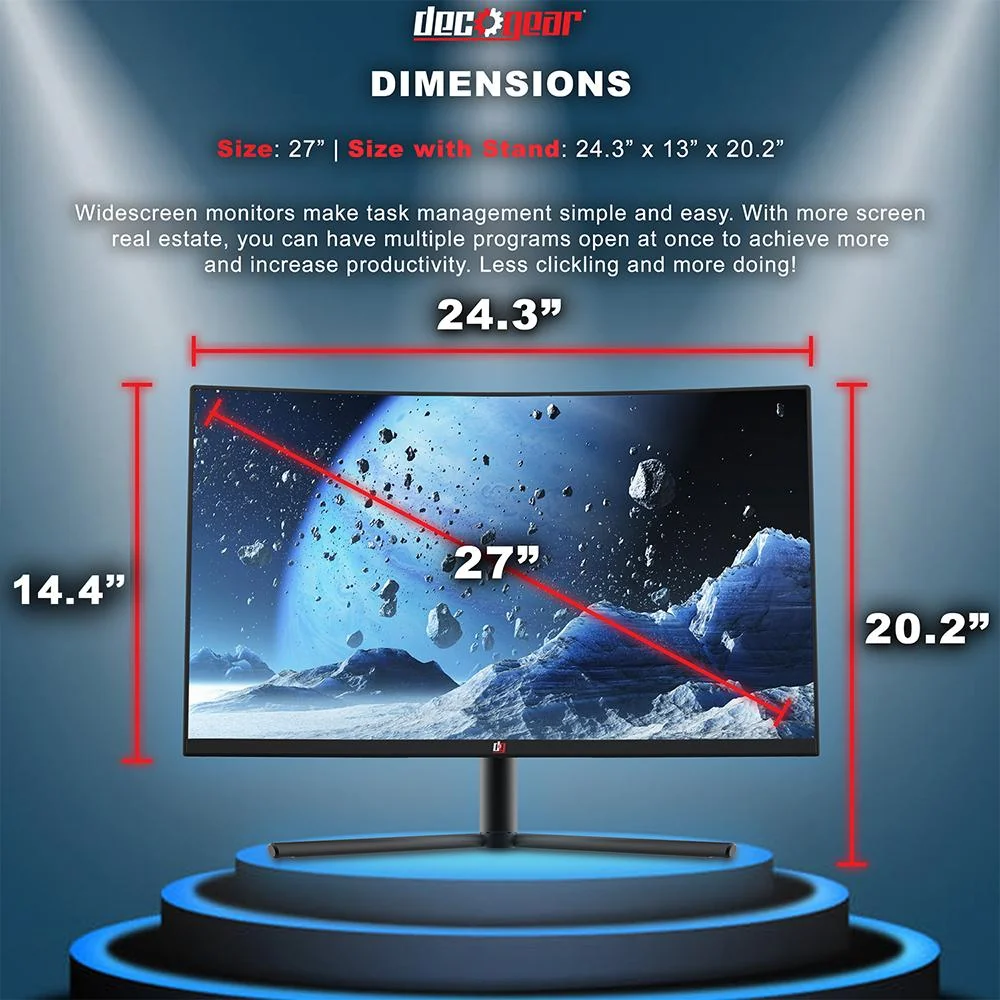 Deco Gear 27-Inch Color Accurate VA Curved Monitor Open Box with 1 Year Warranty - Image 10