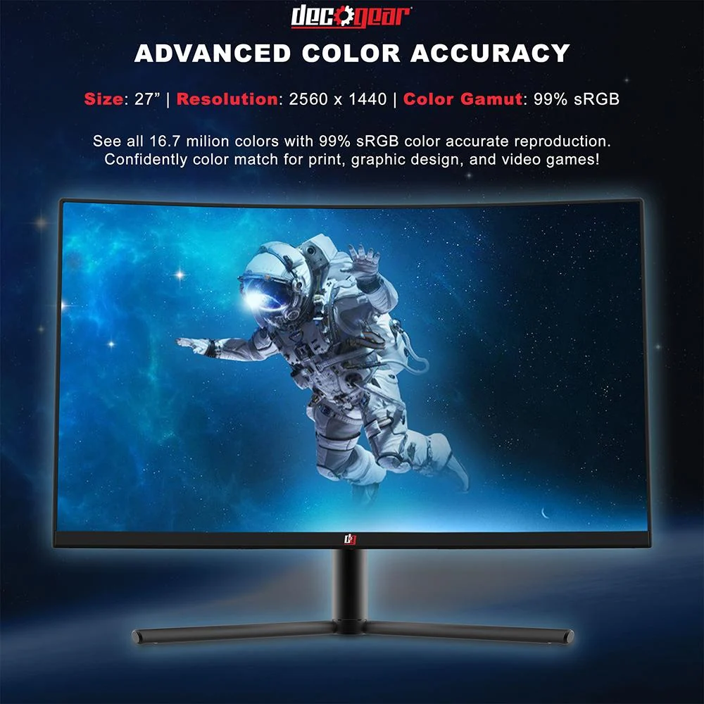 Deco Gear 27-Inch Color Accurate VA Curved Monitor Open Box with 1 Year Warranty - Image 14