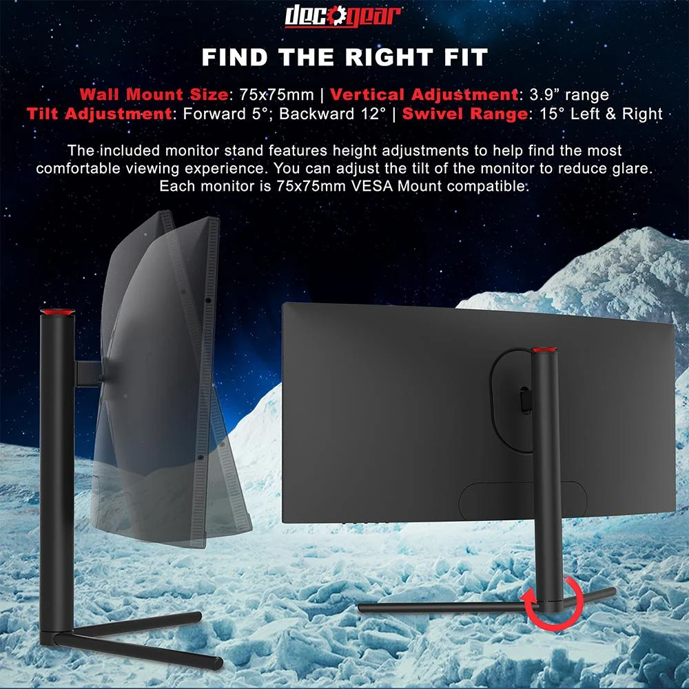 Deco Gear 29-Inch 100Hz VA Curved Monitor, Color Accurate, 4ms Open Box - Image 11