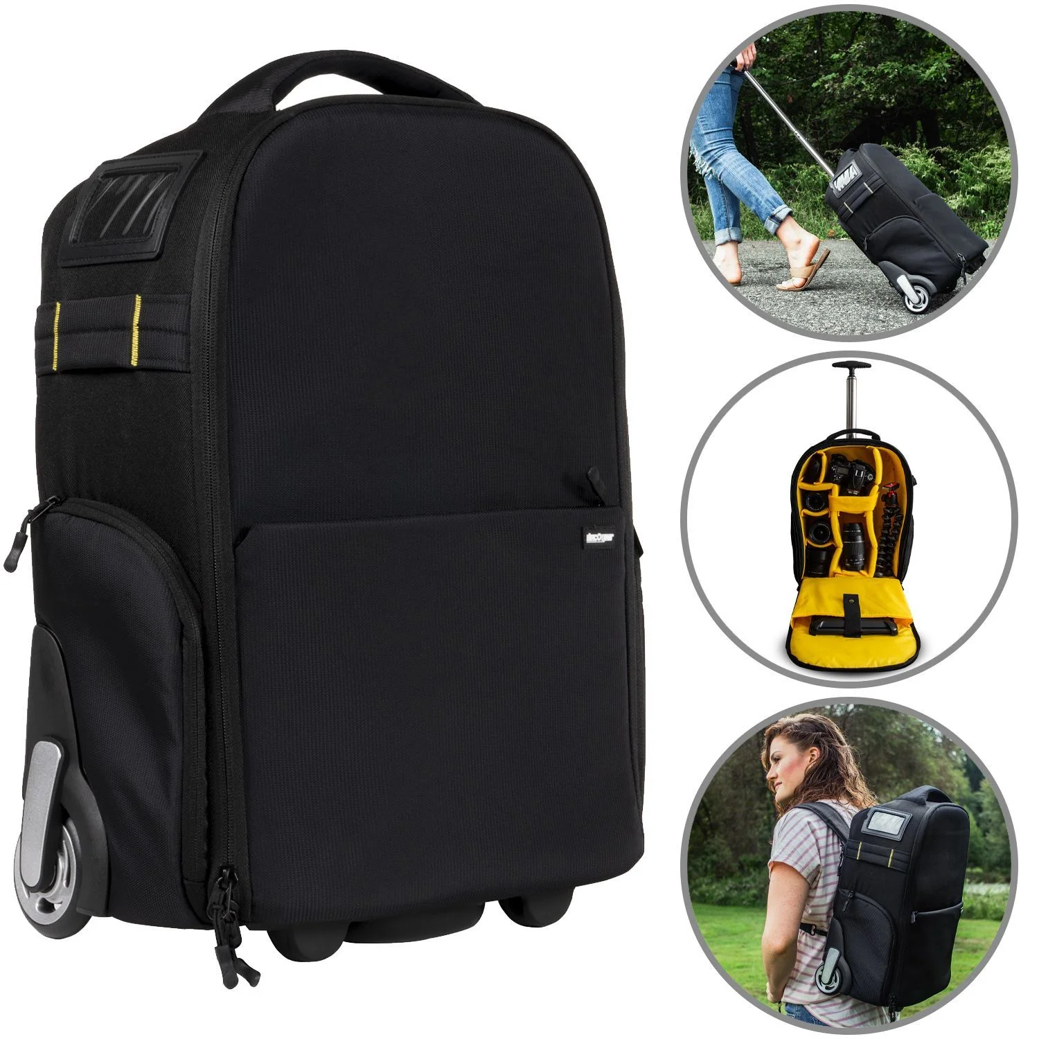 Deco Gear 3-in-1 Travel Camera Case Trolley Backpack with Pro 59" Tripod and Cleaning Kit - Image 3