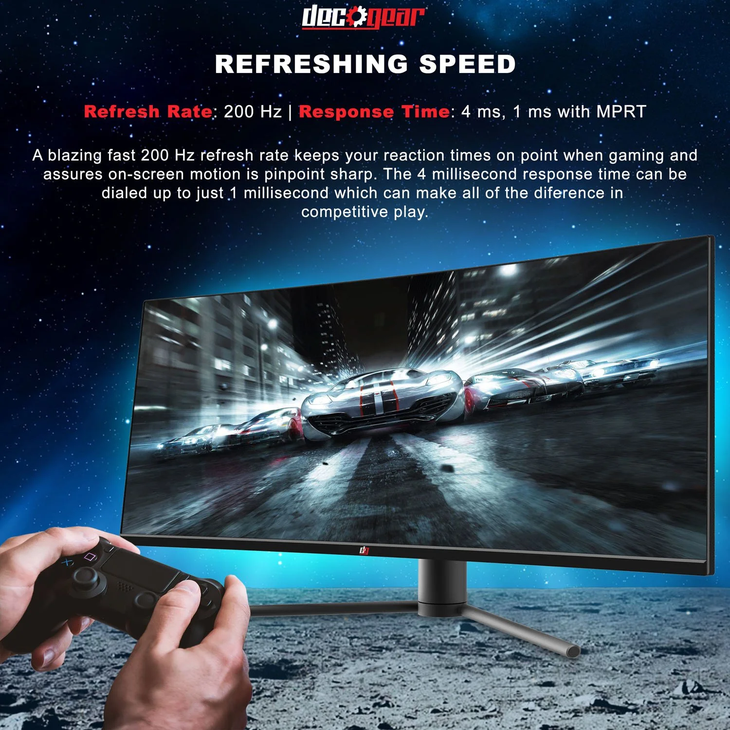 Deco Gear 34" 2560x1080 Color Accurate Curved Monitor with HDR400, 200Hz - Refurbished - Image 15