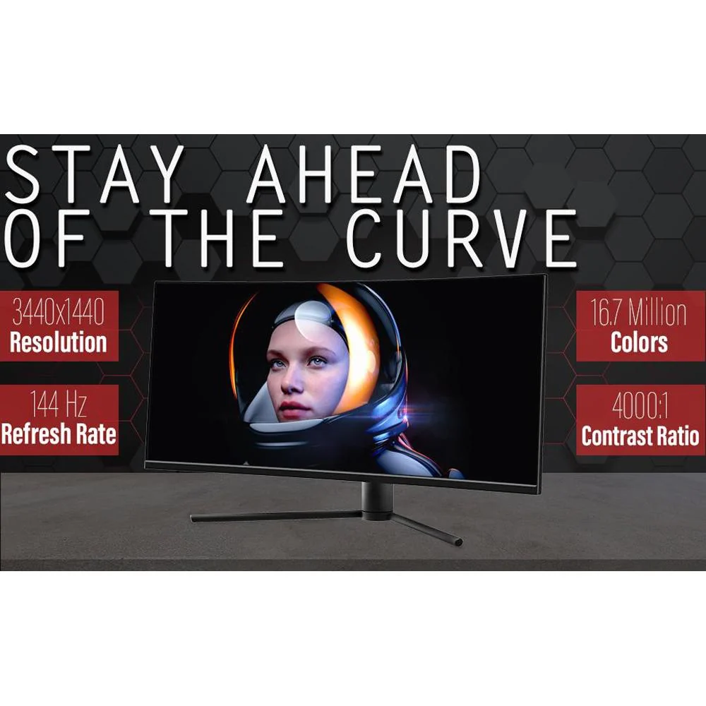 Deco Gear 34 3440x1440 21:9 Ultrawide Curved Monitor; 180Hz; HDR10 - Open Box - Image 9