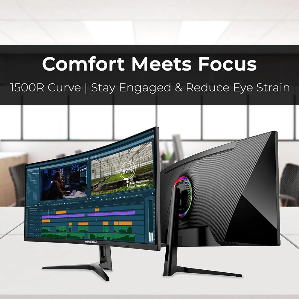 Deco Gear 34 inch Curved Ultrawide Business Monitor, 3440x1440, 100Hz, HDR - Open Box - Image 8