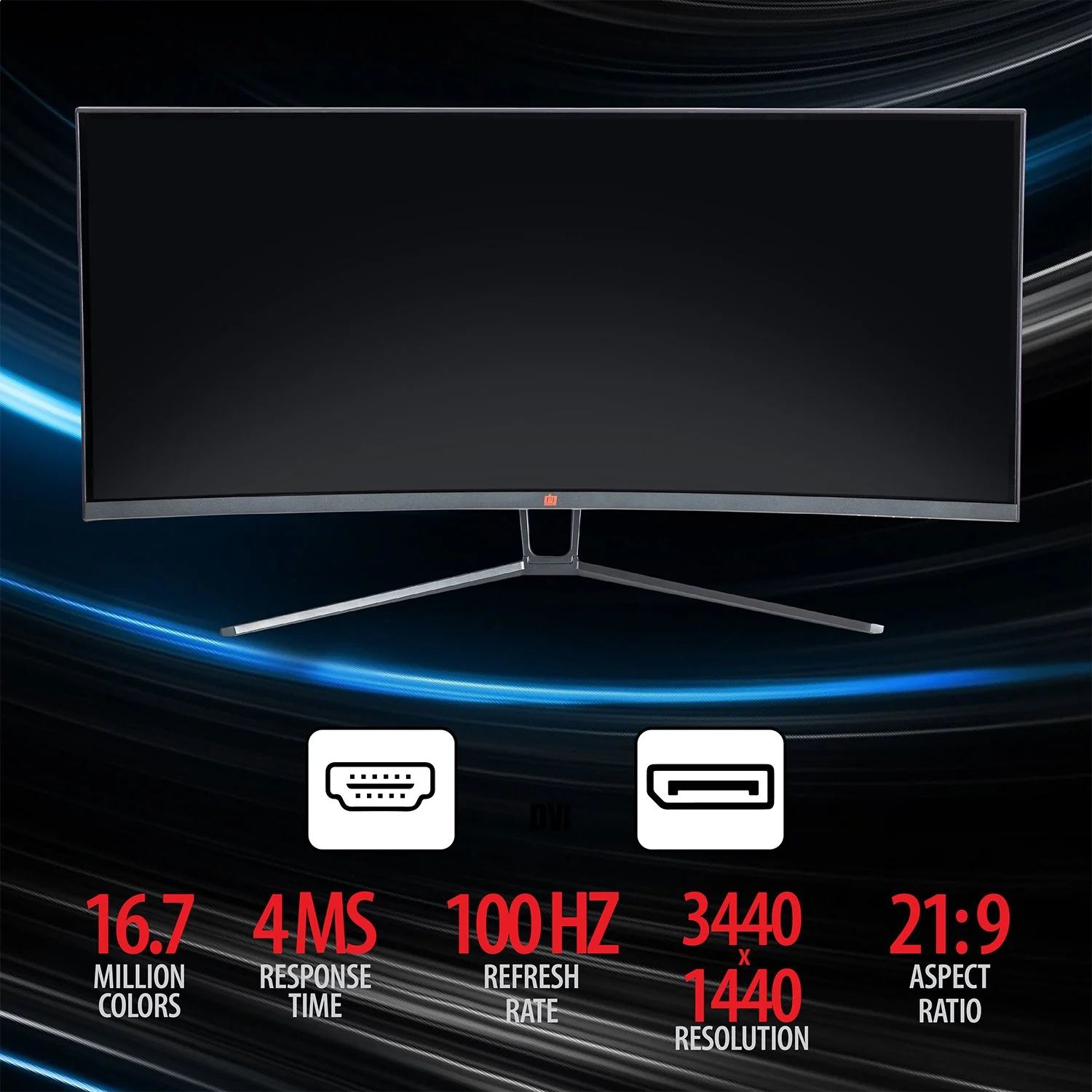 Deco Gear 35" Curved Ultrawide LED Gaming Monitor WQHD Display 3440x1440 - Refurbished - Image 3