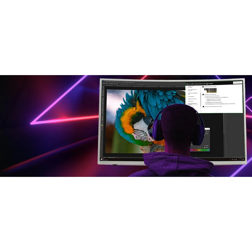 Deco Gear 39" Curved Widescreen Gaming Monitor, 165 Hz, HDR400, White Open Box - Image 10