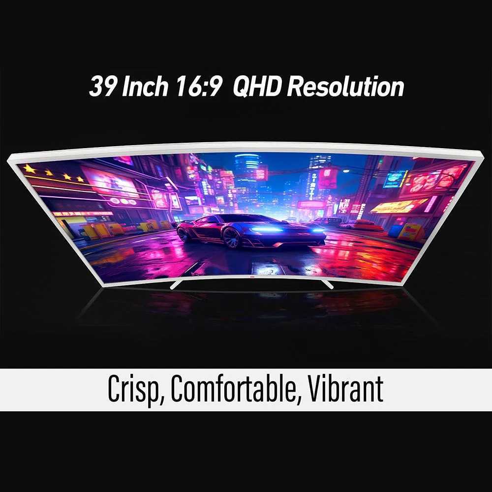 Deco Gear 39" Curved Widescreen Gaming Monitor, 165 Hz, HDR400, White Open Box - Image 2