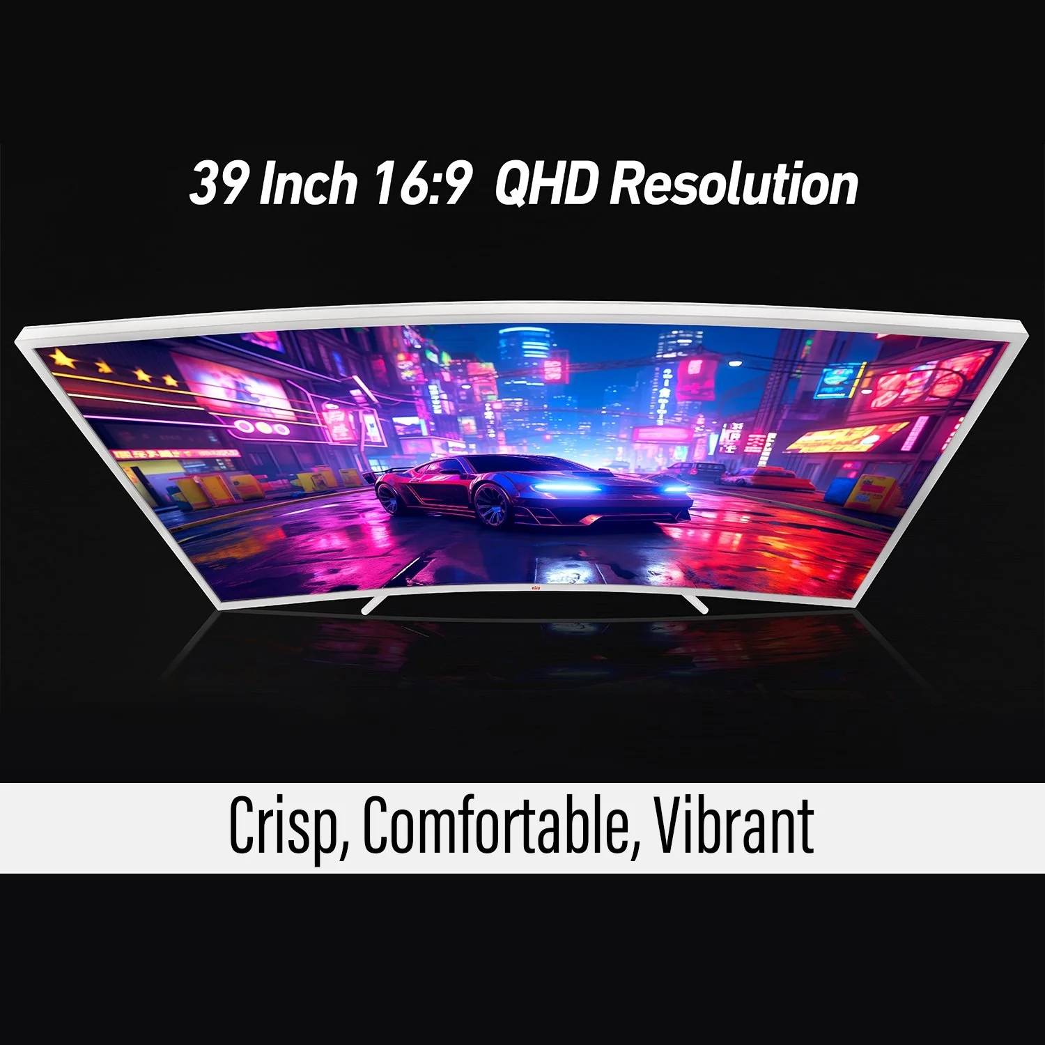 Deco Gear 39" Curved Widescreen Gaming Monitor, 2560x1440, 165Hz, HDR400, 16:9, White 2-PK - Image 3