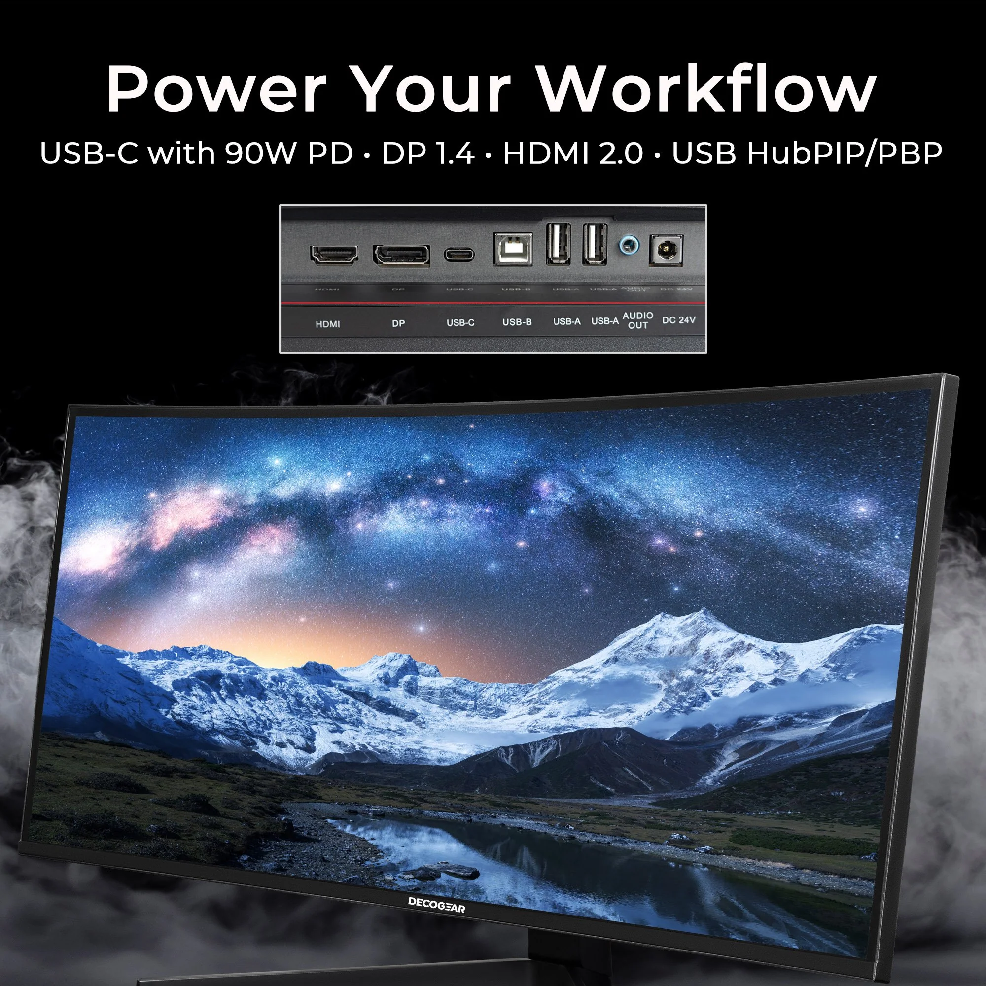 Deco Gear 40" Curved Ultrawide Nano IPS Monitor, 5120x2160 5K2K, 21:9, HDR10, 100% sRGB - Image 7