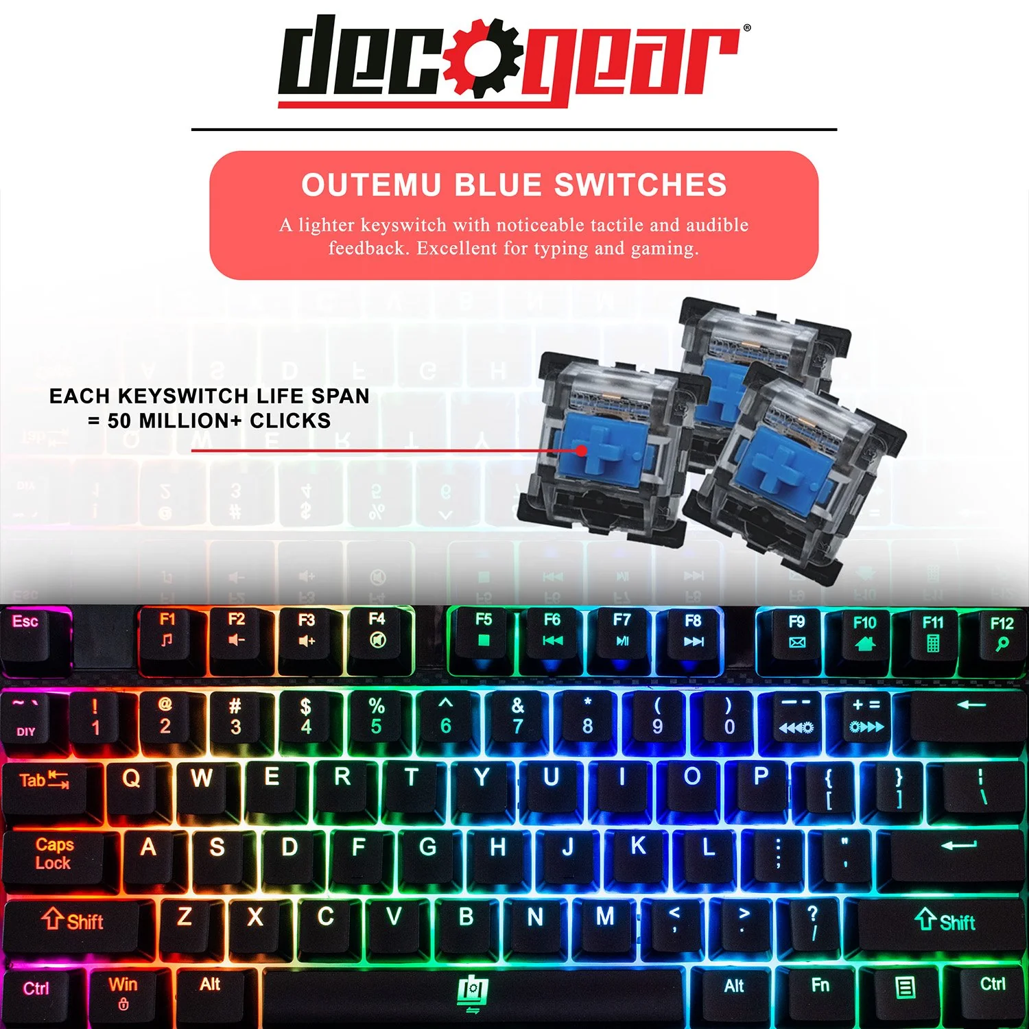 Deco Gear 43" Curved Ultrawide 3840x1200 Gaming Monitor + Mechanical Keyboard + Mouse Pad - Image 12