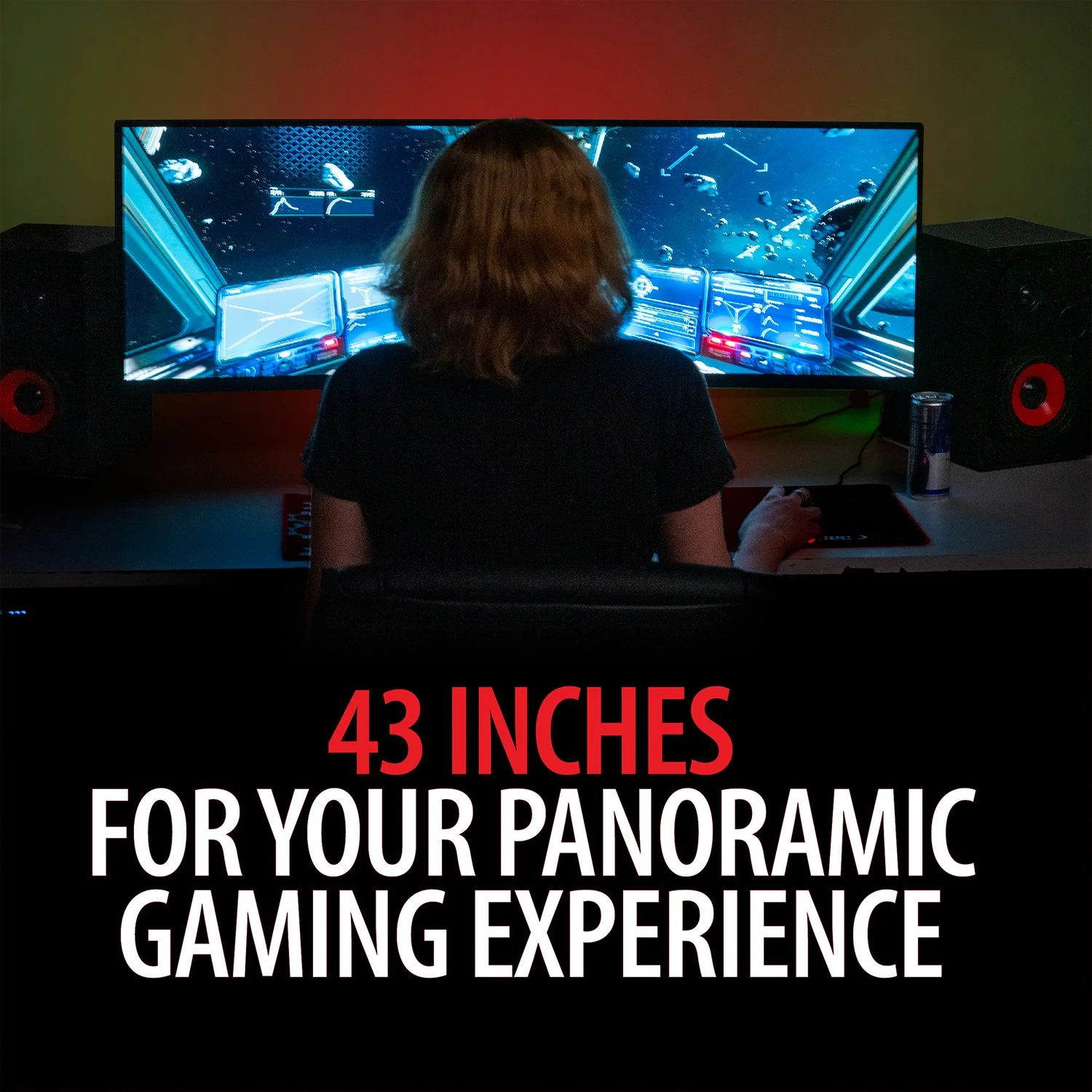 Deco Gear 43" Curved Ultrawide 3840x1200 Gaming Monitor + Mechanical Keyboard + Mouse Pad - Image 3