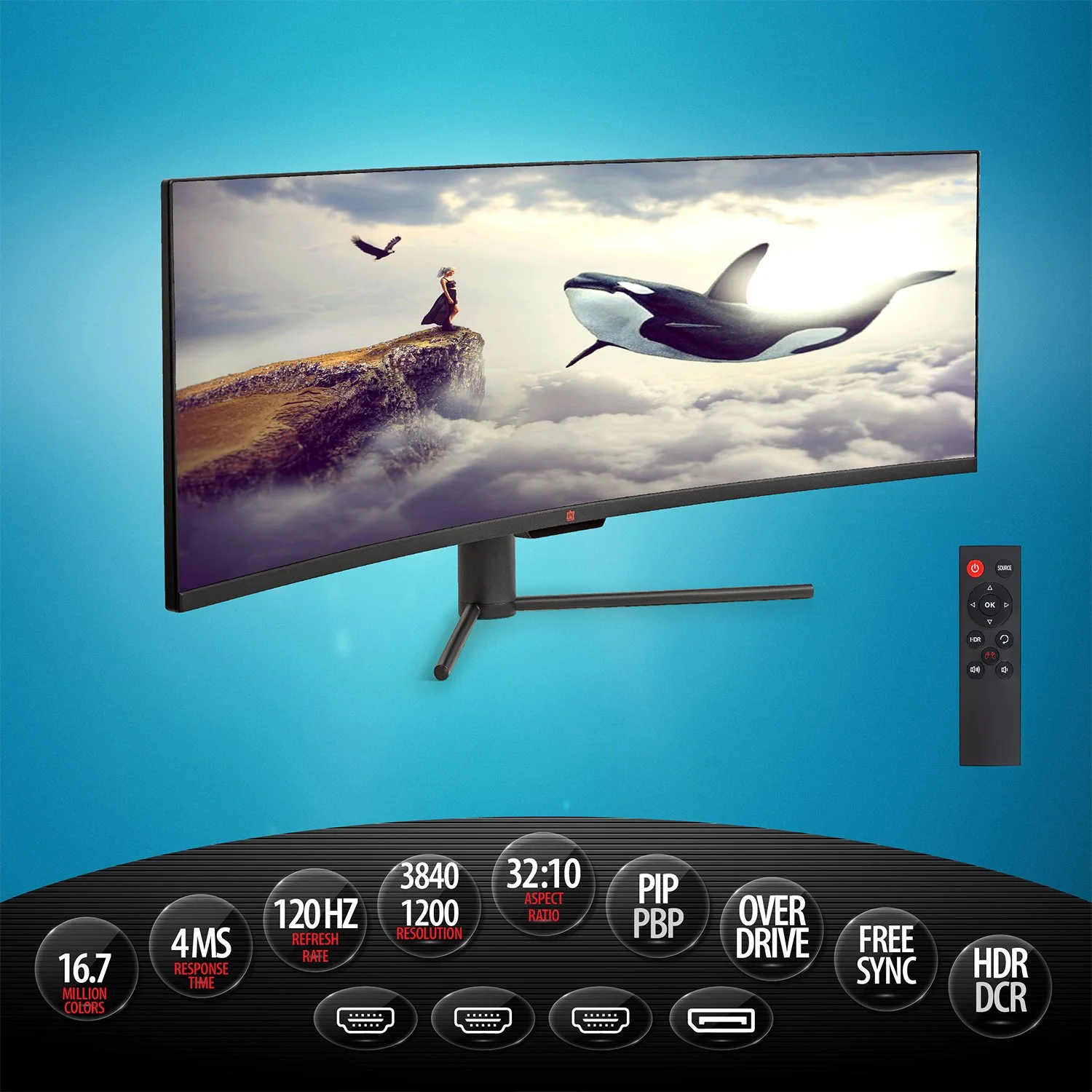 Deco Gear 43" Curved Ultrawide LED 3840x1200 120Hz FreeSync Gaming Monitor - Refurbished - Image 11