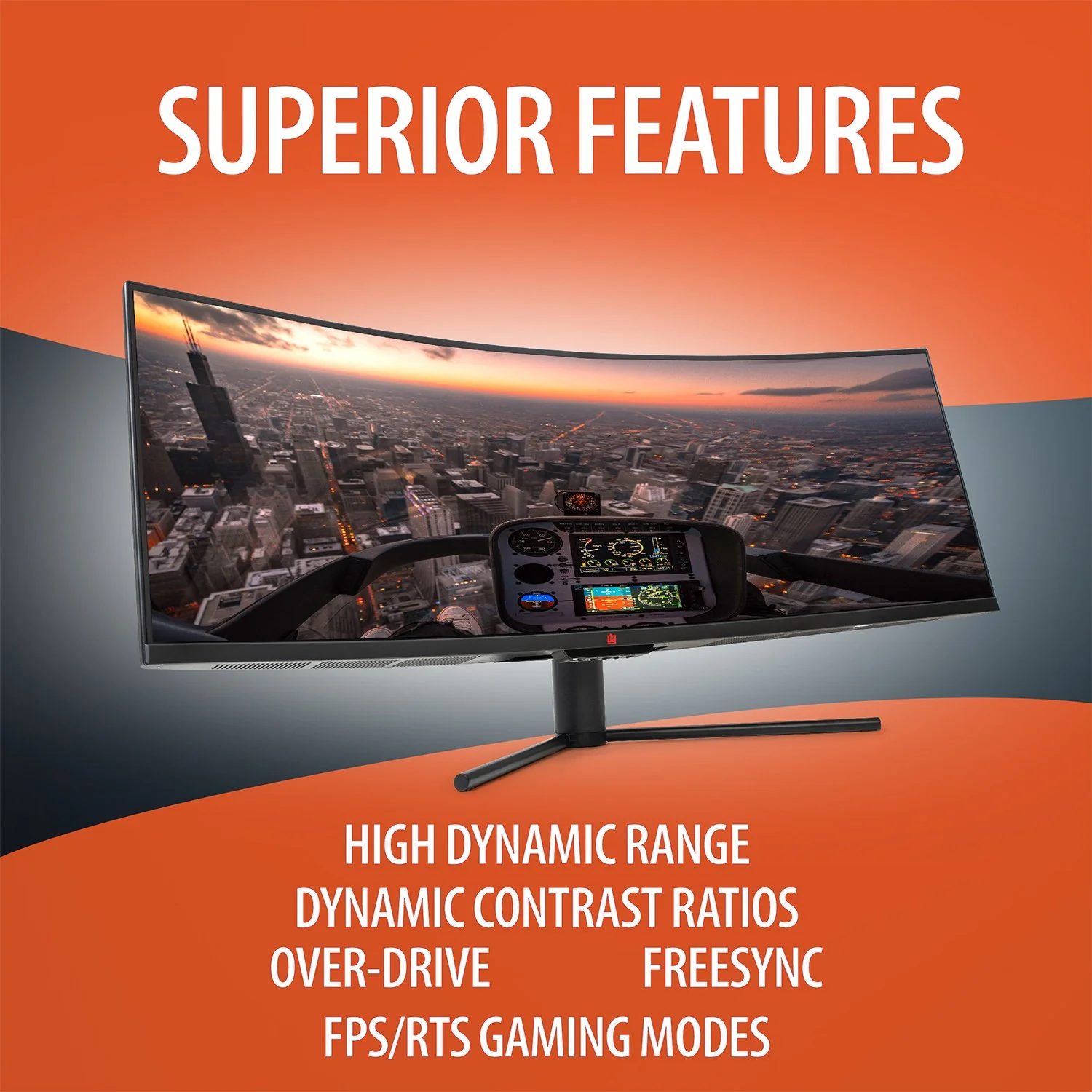 Deco Gear 43"Curved Ultrawide LED 3840x1200 32:10 120Hz FreeSync 4ms Gaming Monitor 2-Pack - Image 10