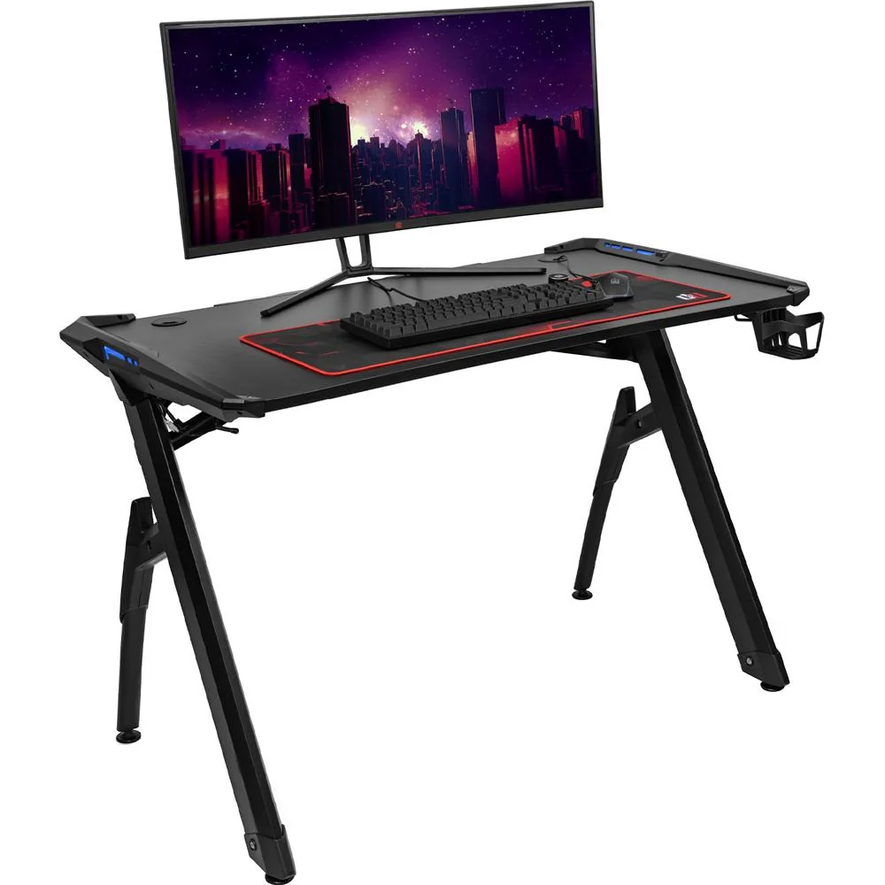 Deco Gear 47" LED Gaming Desk, Carbon Fiber Surface (Open Box) + 1 Year Warranty - Image 6