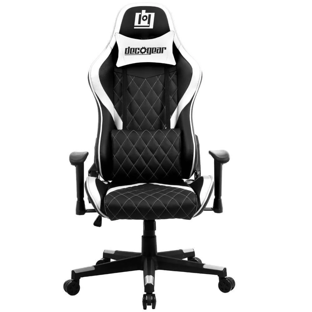 Deco Gear 47" LED Gaming Desk, Carbon Fiber Surface with Gaming Chair (White) Bundle - Image 9
