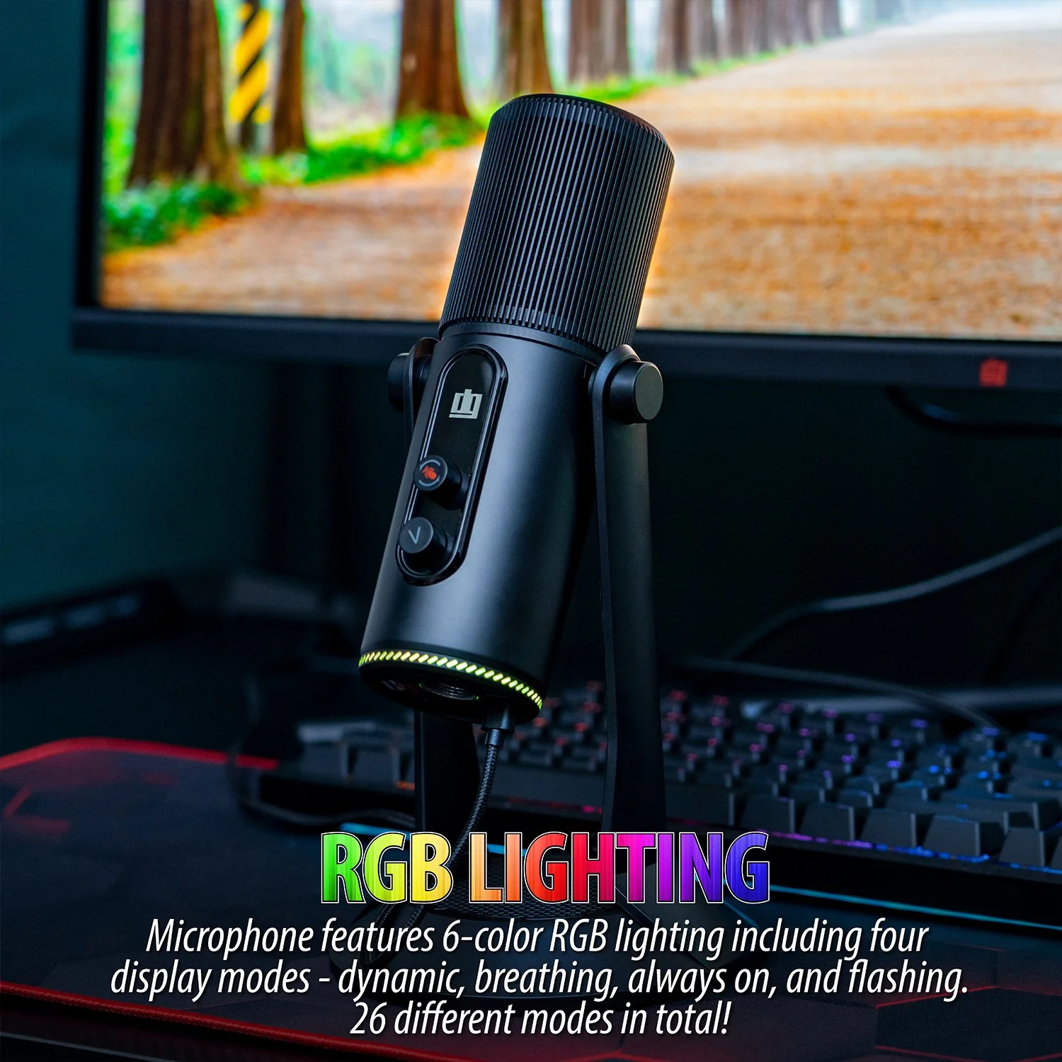 Deco Gear 47" LED Gaming Desk, with Gaming Chair, PC Case, RGB Mic, Mouse, and Keyboard - Image 11