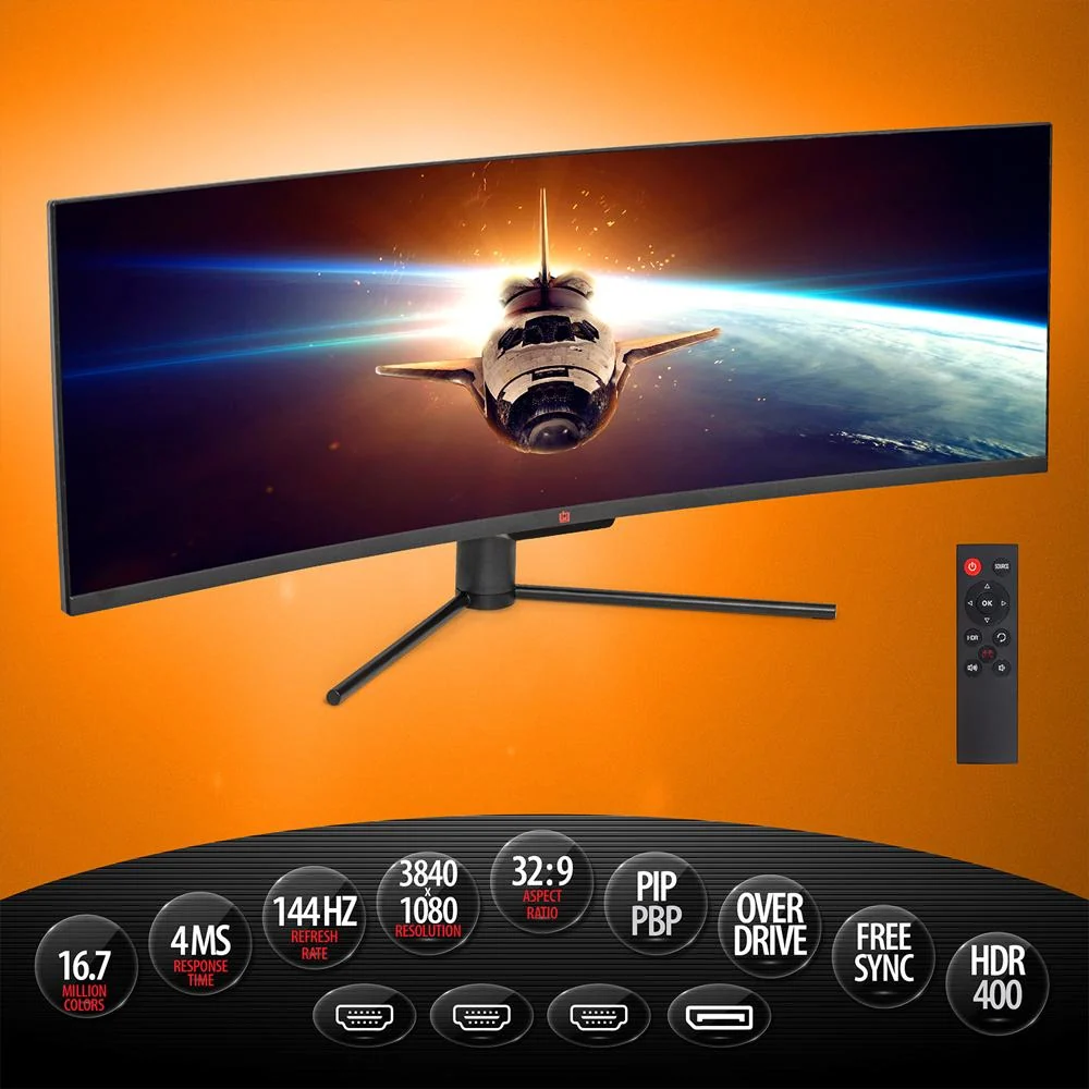 Deco Gear 49" Curved Ultrawide LED 32:9 FreeSync 4ms Gaming Monitor Refurbished - Image 4