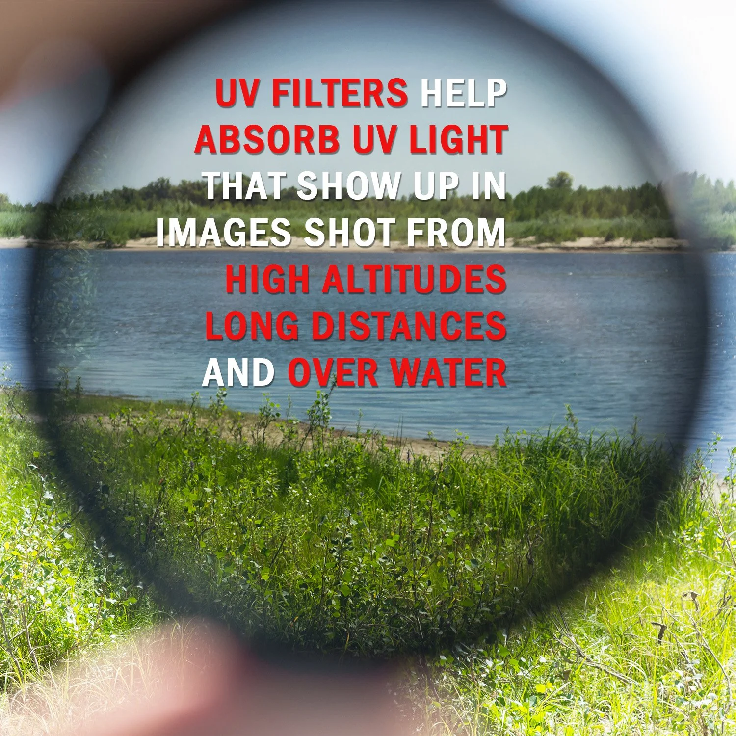 Deco Photo 49mm UV Filter and Snap On Cap - Red - Image 2