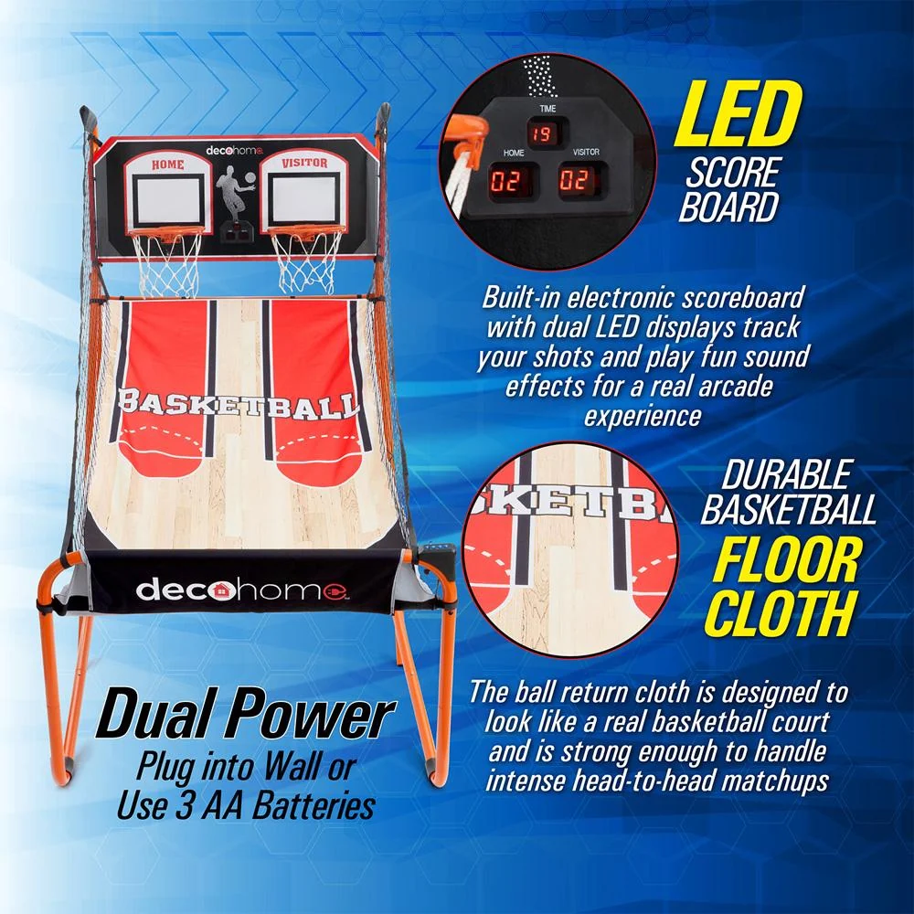 Deco Gear Arcade Basketball Game - LED Scoreboard; 8 Game Modes; and 5 Balls - Open Box - Image 3