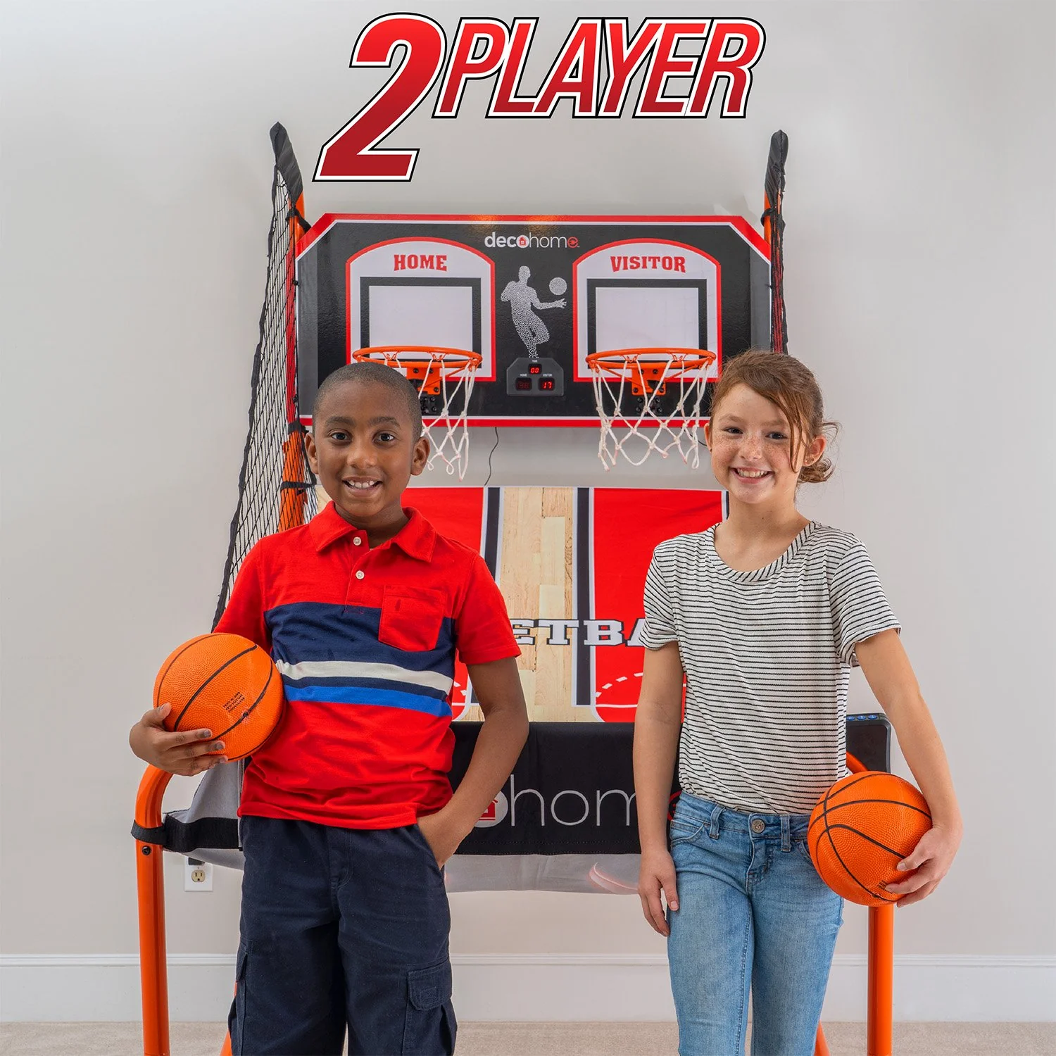 Deco Gear Arcade Basketball Game, Indoor 1-4 Player, LED Scoreboard, 8 Game Modes, 5 Balls - Image 5