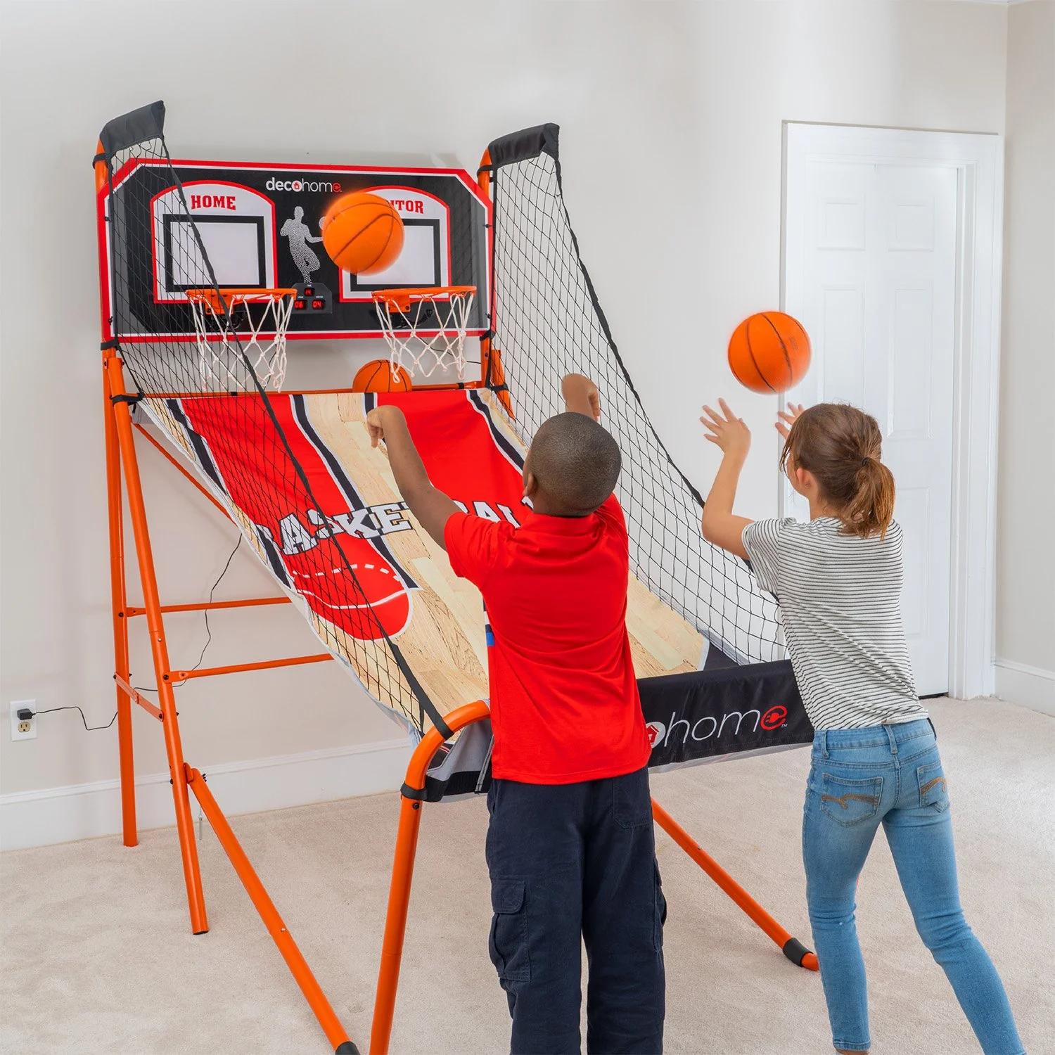 Deco Gear Arcade Basketball Game, Indoor 1-4 Player, LED Scoreboard, 8 Game Modes, 5 Balls - Image 6