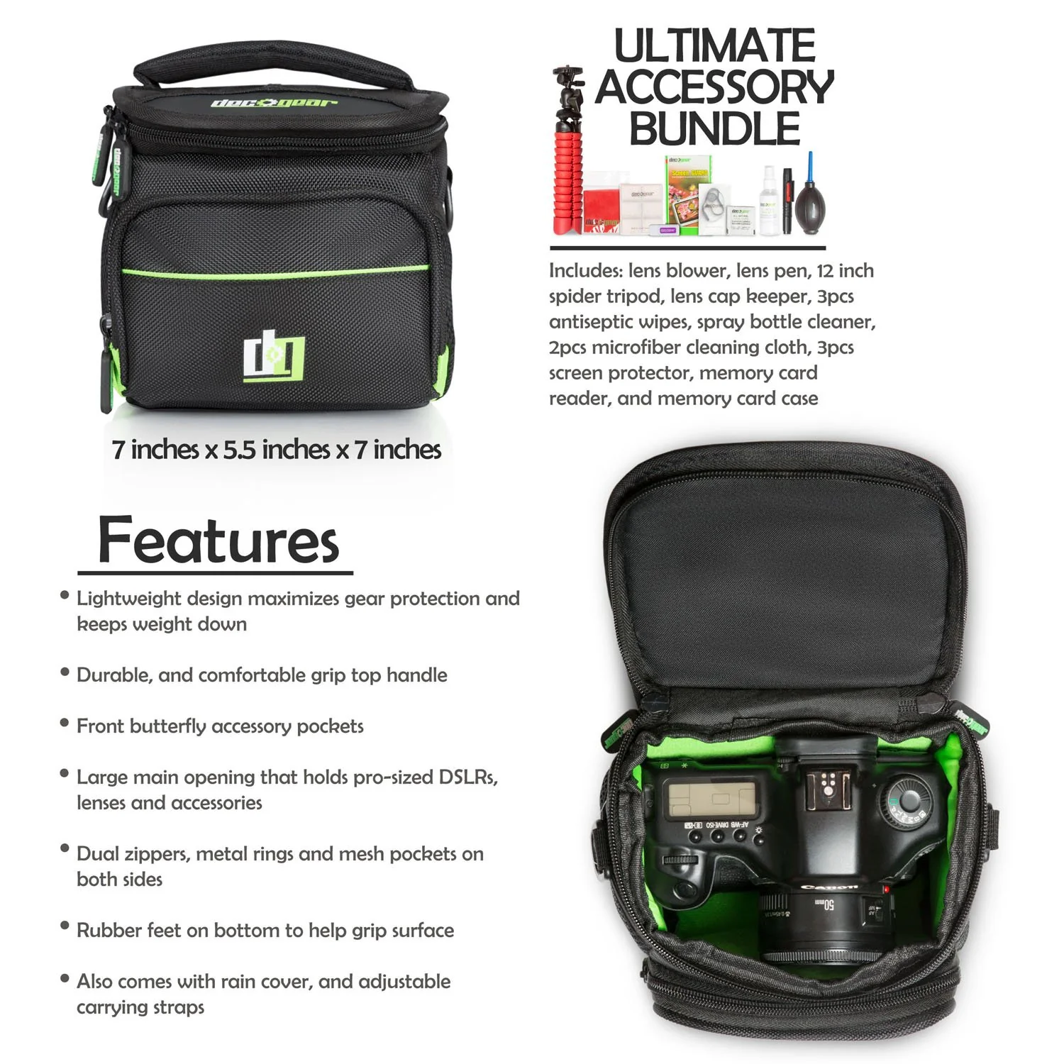 Deco Photo Camera Bag for DSLR and Mirrorless Cameras (Small) - Image 8