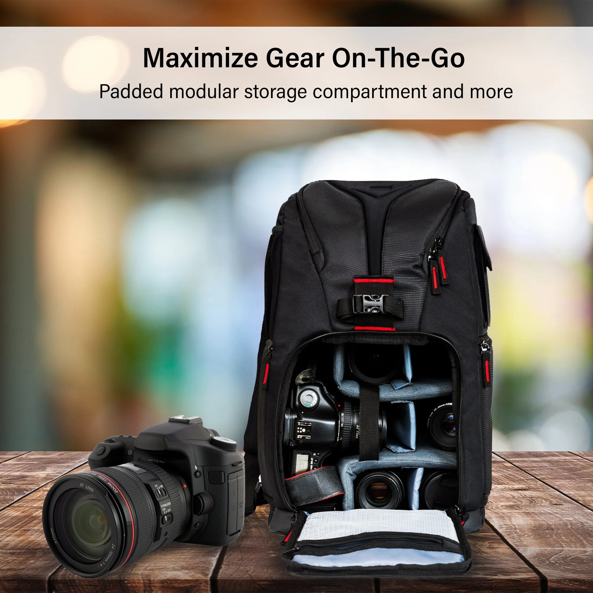 Deco Photo Camera/Drone Sling Backpack for Cameras & Accessories Fits 15-inch Laptops - Image 9
