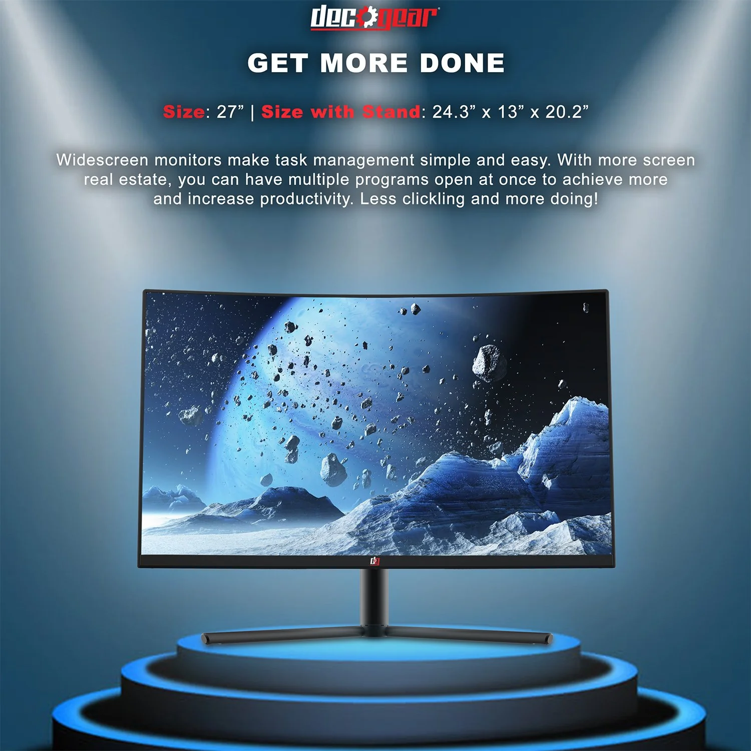 Deco Gear Dual 27" 2560x1440 VA Curved Monitor + Bonus Gaming Keyboard, Extended Mouse Pad - Image 7